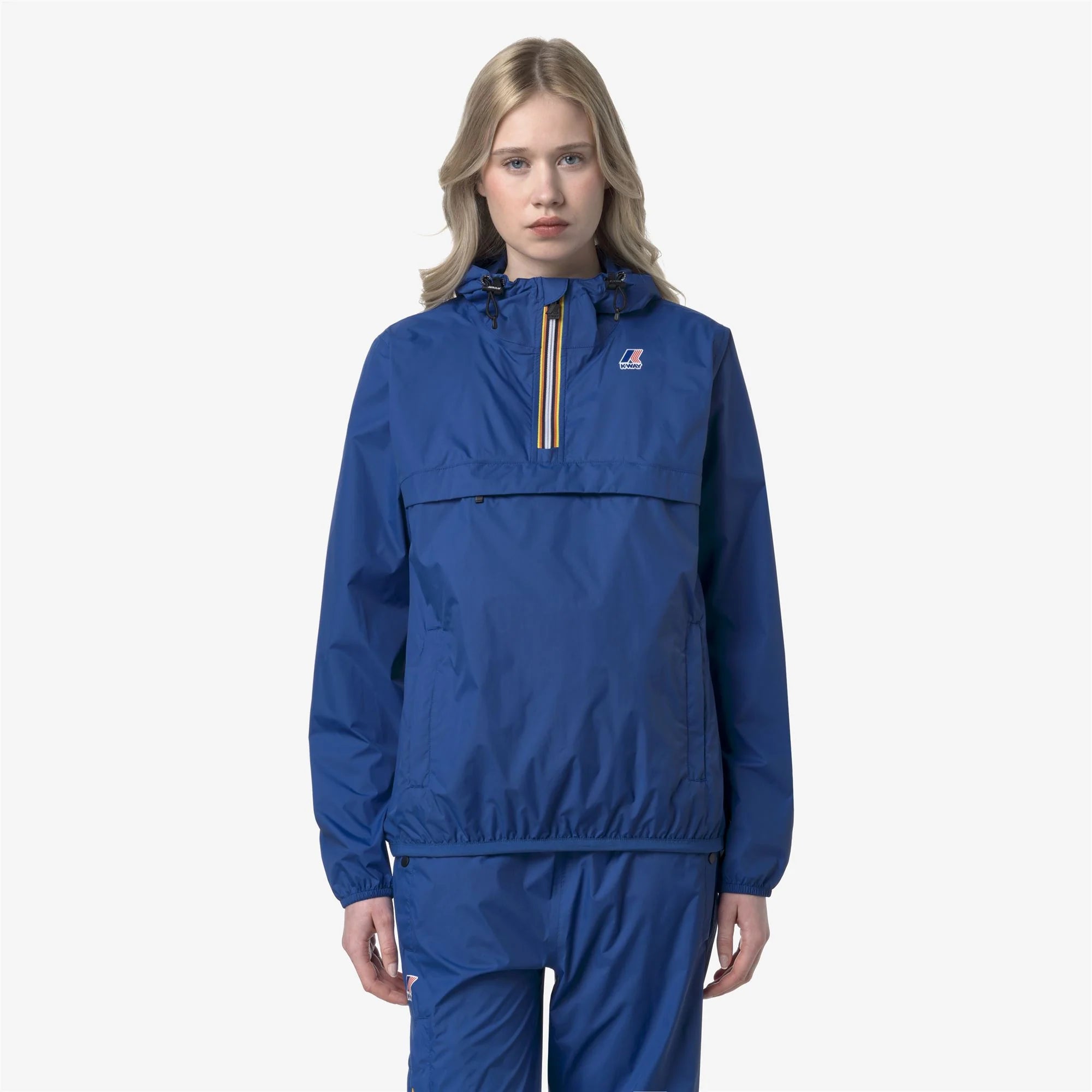 Le Vrai 4.0 Leon - Unisex Packable Quarter Zip Rain Jacket in Blue Royal Marine