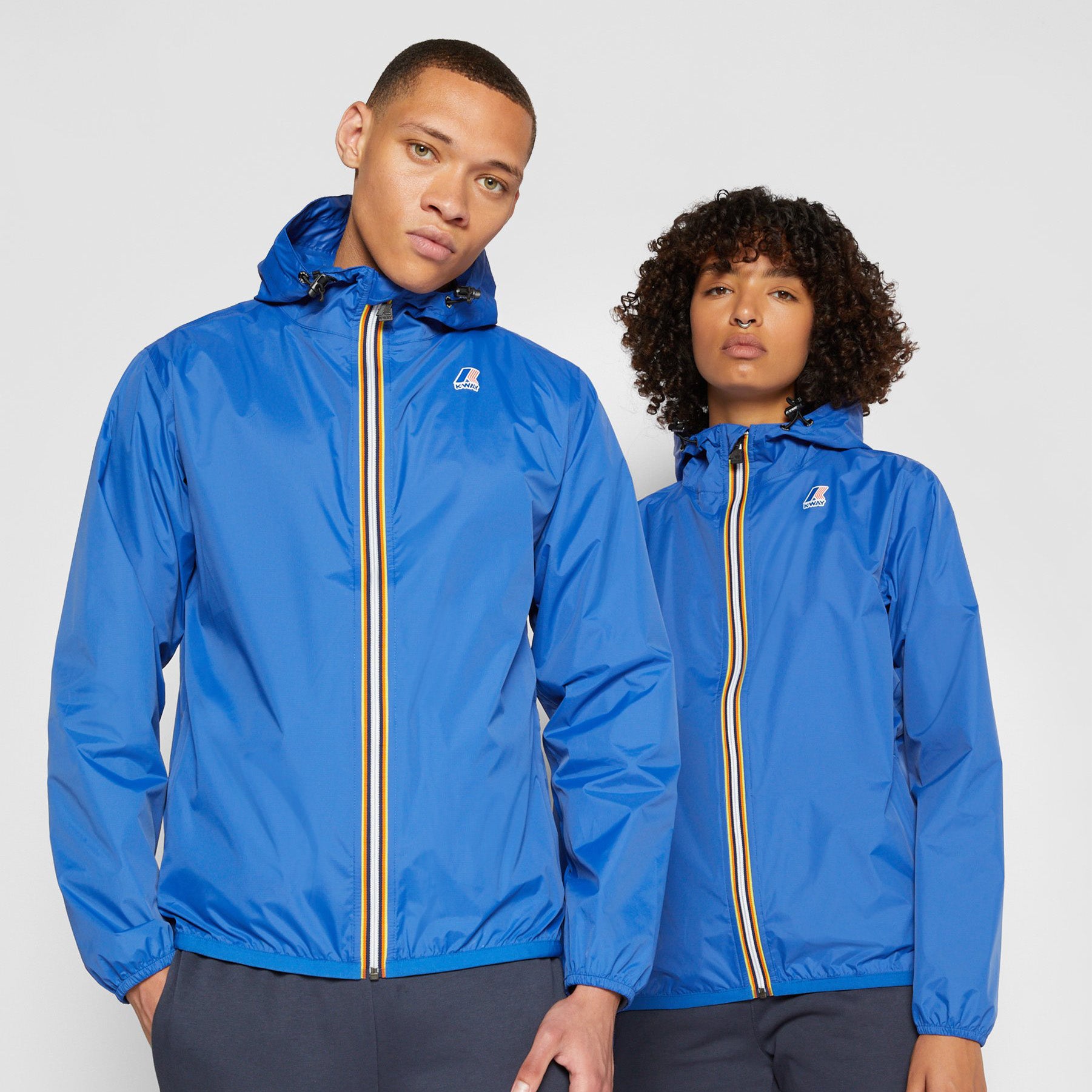 KWAY Veste à glissière pleine longueur compressible et imperméable