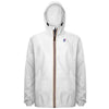 Claude - Unisex Packable Full Zip Waterproof Rain Jacket in White