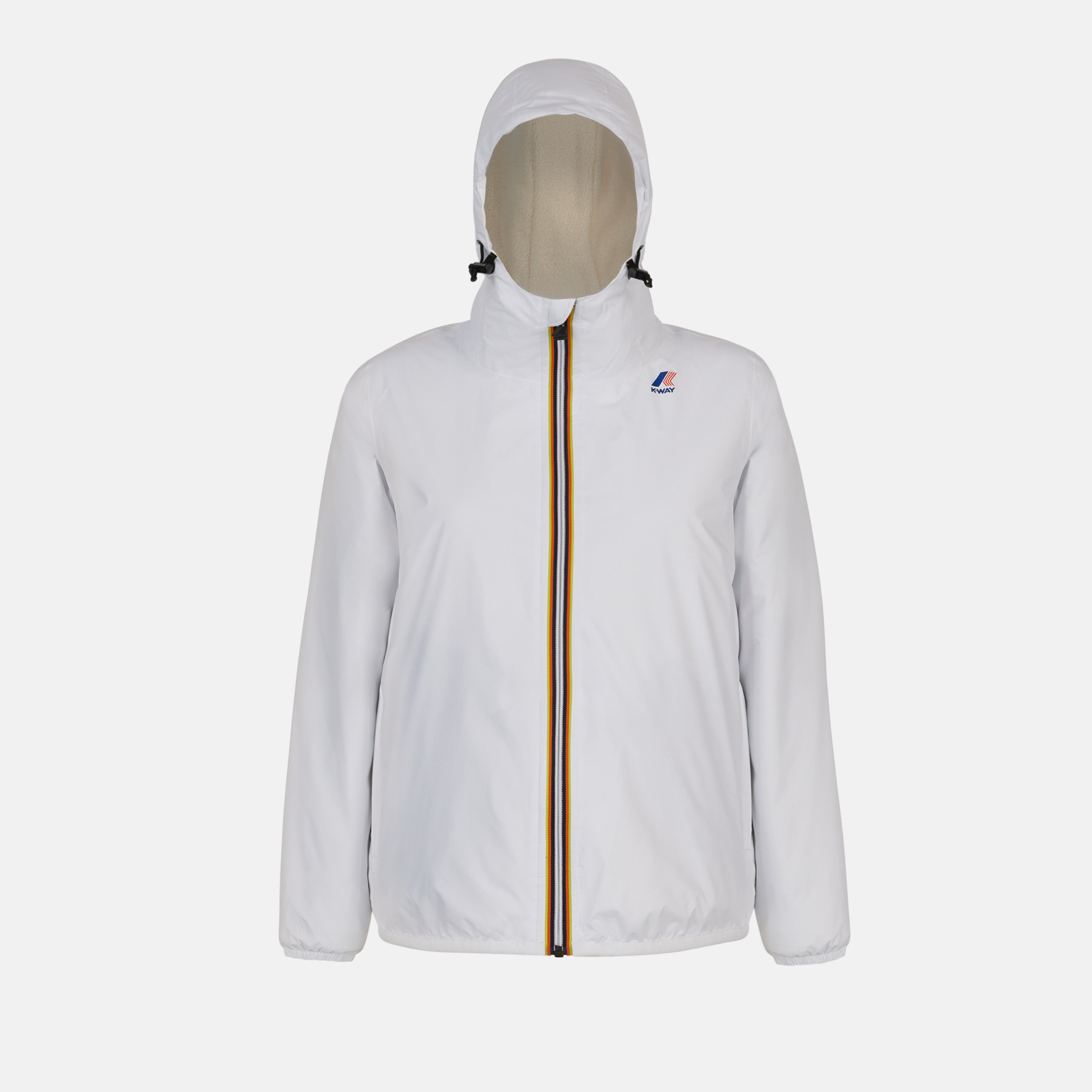 Claude Orsetto - Unisex Sherpa Lined Waterproof Full Zip Rain Jacket in White