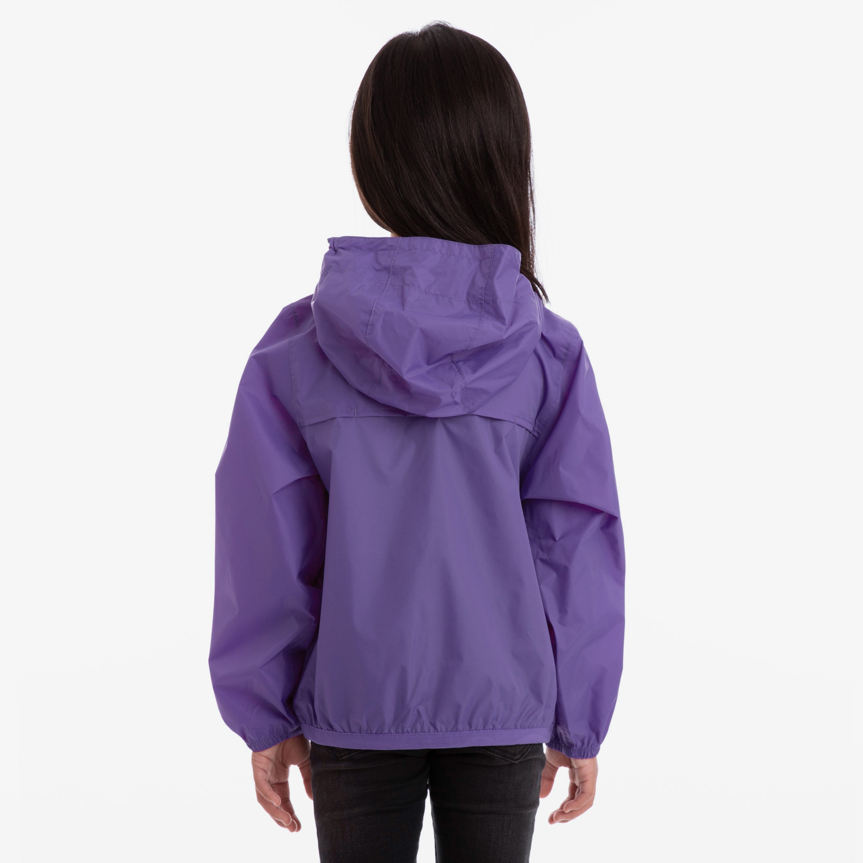 Claude - Kids Packable Full Zip Rain Jacket in Violet