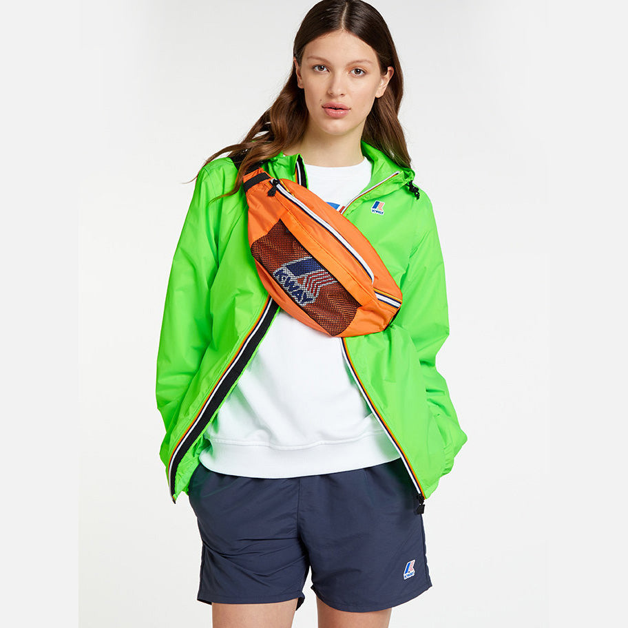 Leon - Packable Quarter Zip Rain Jacket in Green Fluo