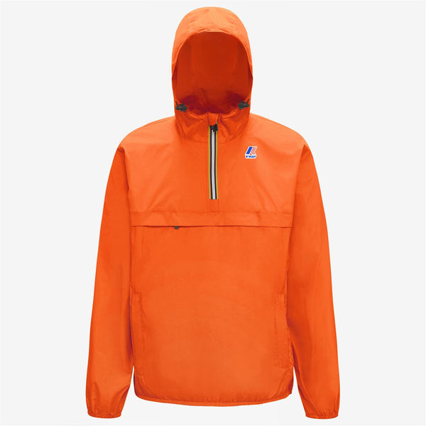 K-Way Le Vrai Leon Light Orange Packable Quarter Zip Windbreaker