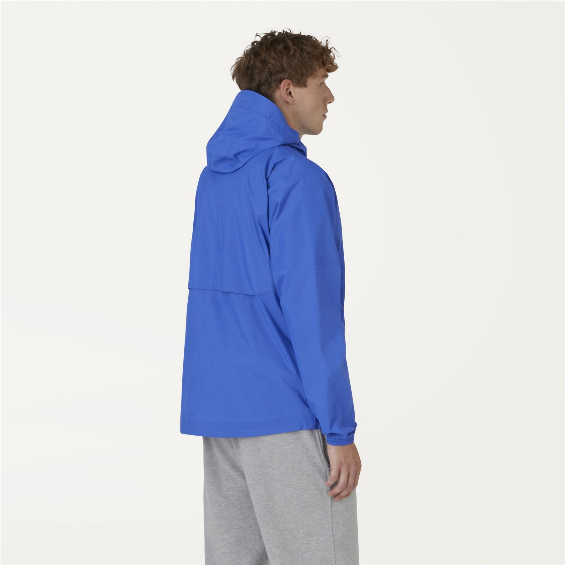 Amiable Claude Packable Full Zip Rain Recycled Jacket in Blue Royal