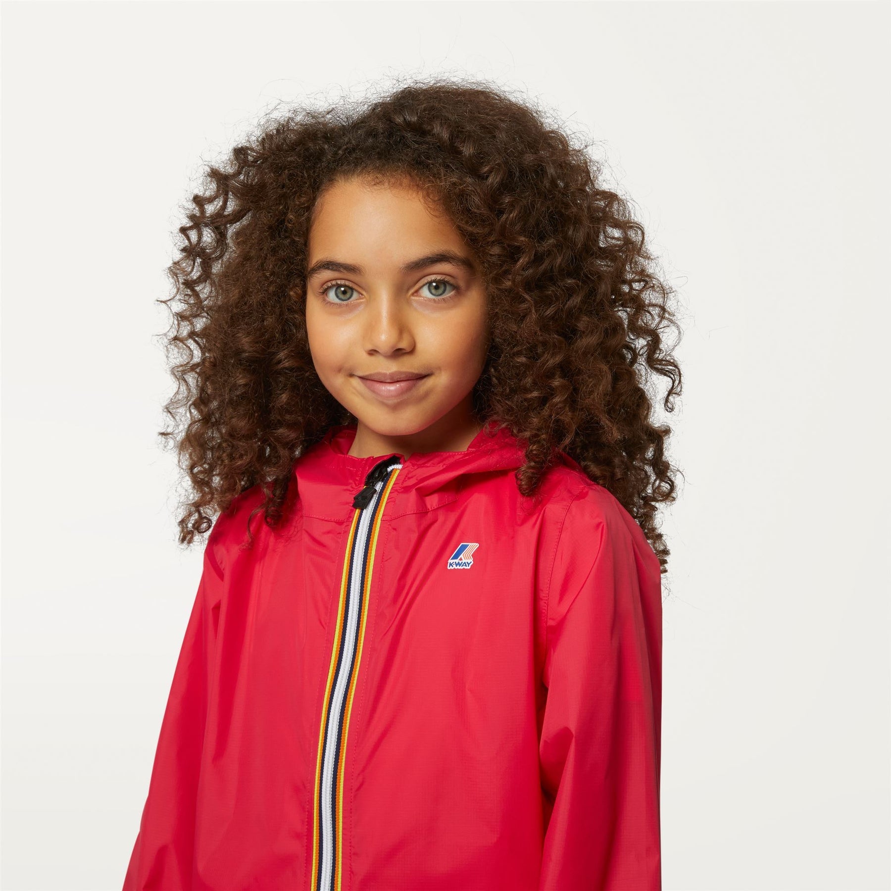 Claude - Kids Packable Full Zip Waterproof Rain Jacket in Red Berry