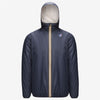 Claude Orsetto - Unisex Sherpa Lined Waterproof Full Zip Rain Jacket in Blue Depht