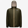 Claude Orsetto - Unisex Sherpa Lined Waterproof Full Zip Rain Jacket in Green Blackish
