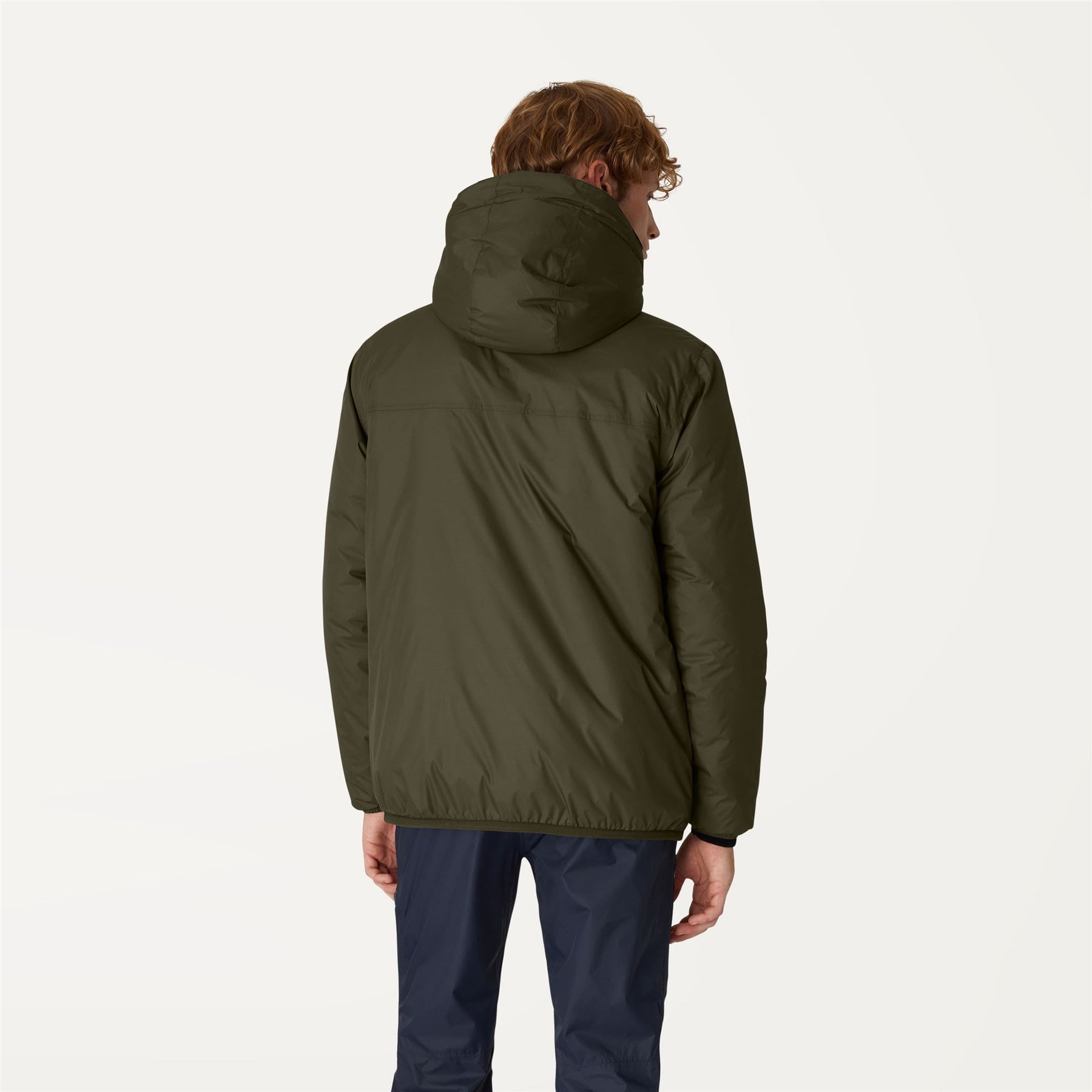 Claude Orsetto - Unisex Lined Full Zip Rain Jacket in Green Blackish