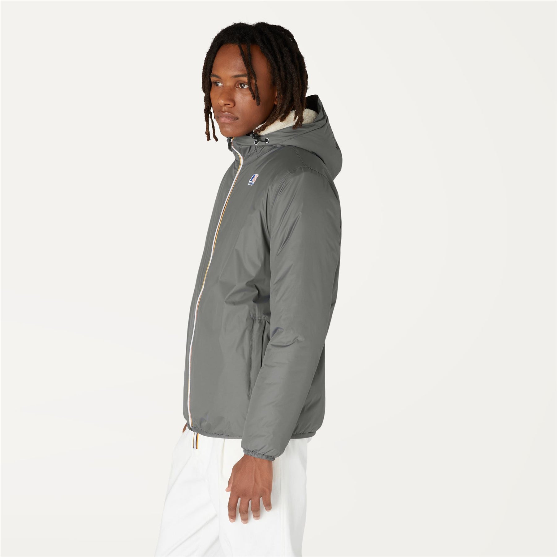 Claude Orsetto - Unisex Lined Full Zip Rain Jacket in Grey Smoked
