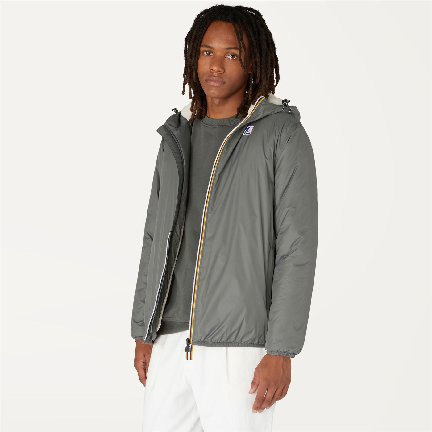 Claude Orsetto - Unisex Lined Full Zip Rain Jacket in Grey Smoked