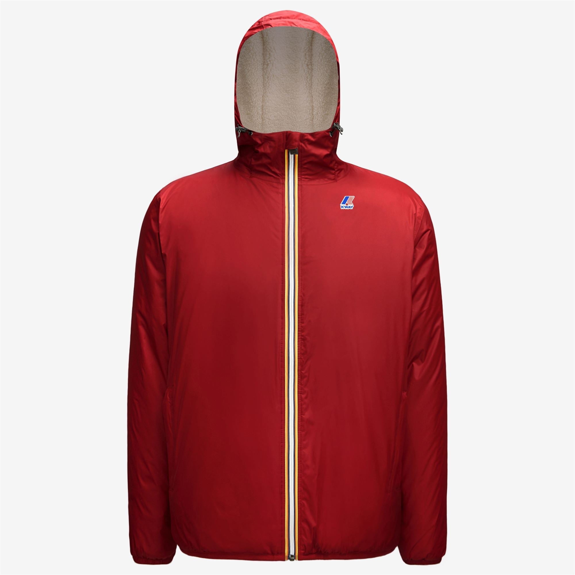 Claude Orsetto - Unisex Lined Full Zip Rain Jacket in Red Dk