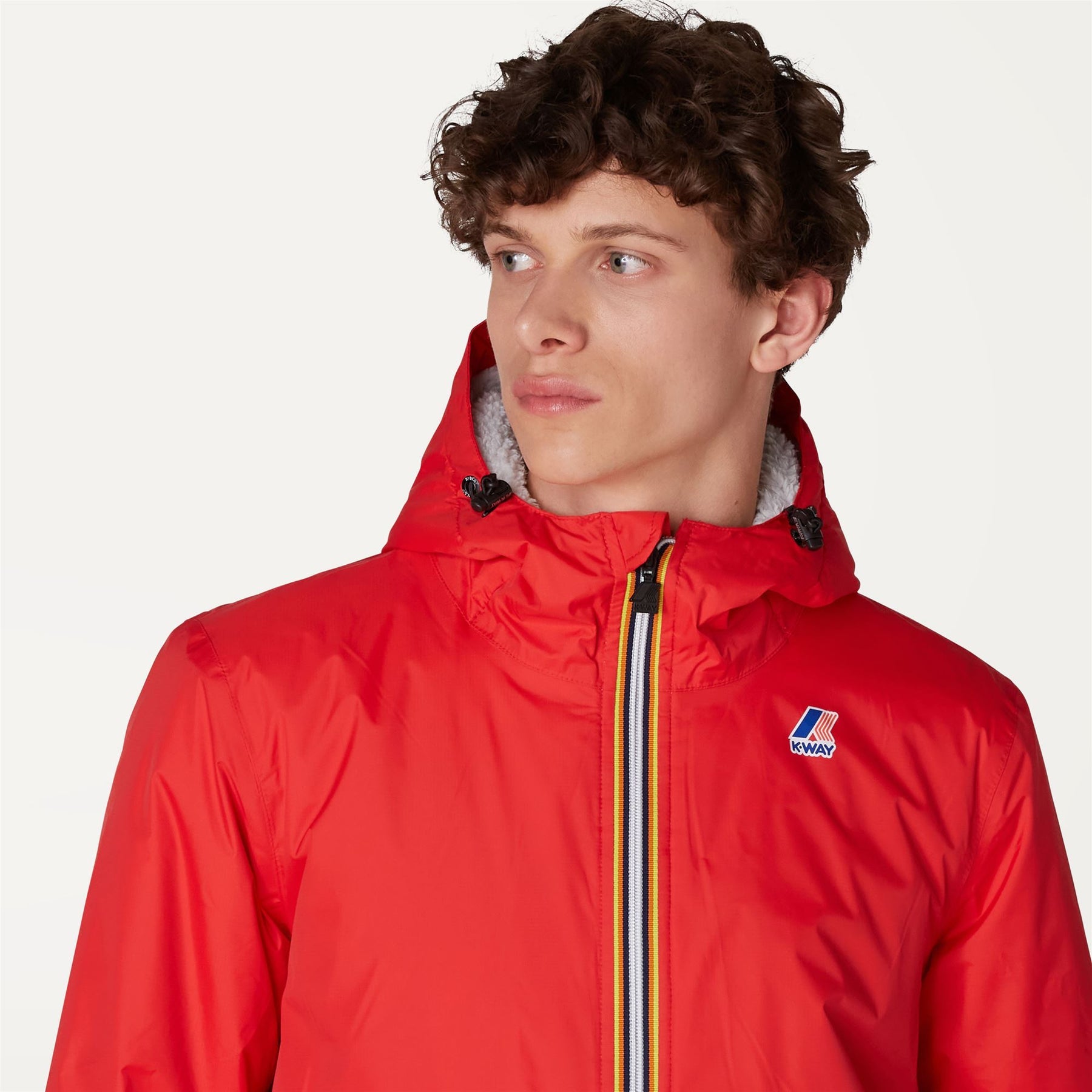 Claude Orsetto - Unisex Lined Full Zip Rain Jacket in Red