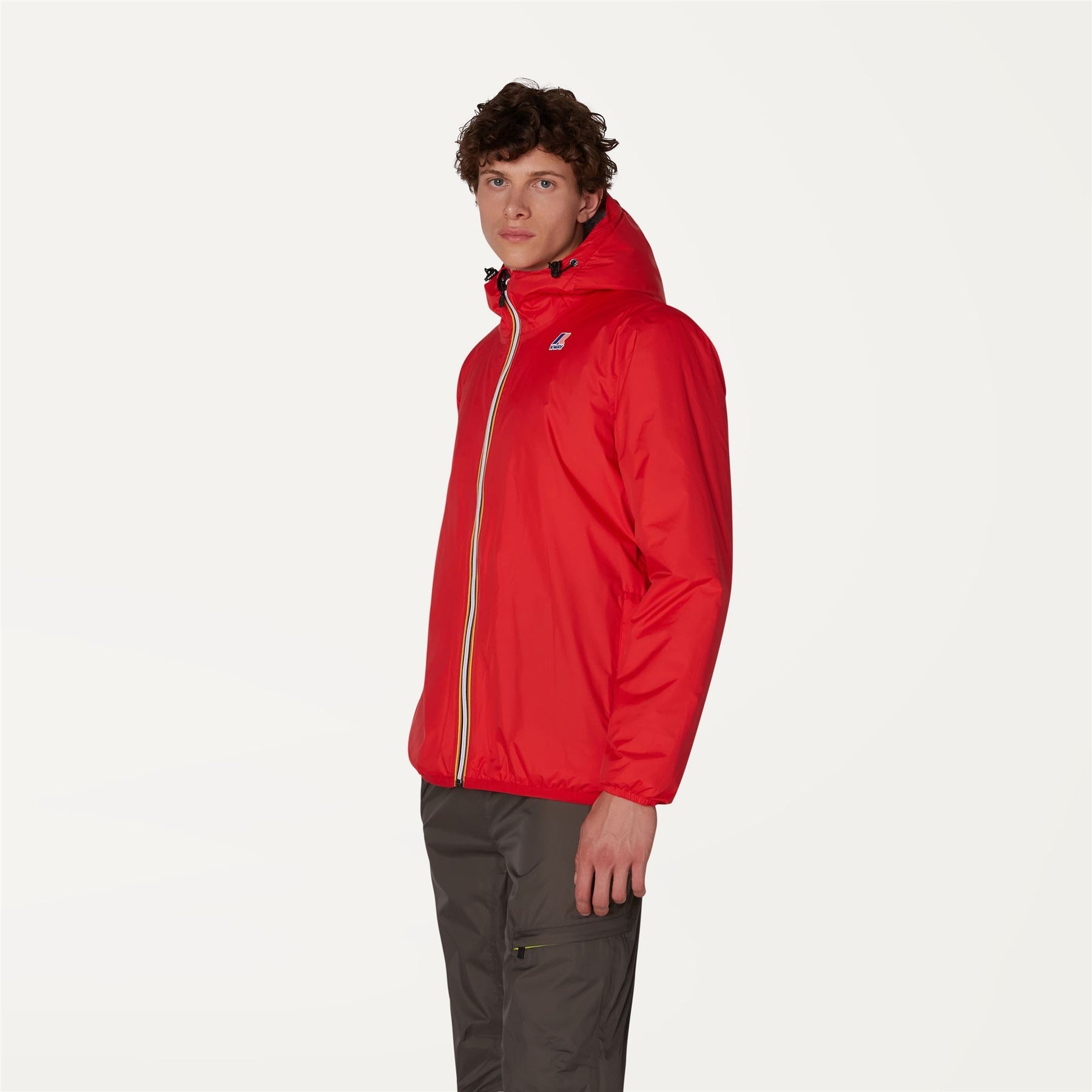 Claude Orsetto - Unisex Lined Full Zip Rain Jacket in Red