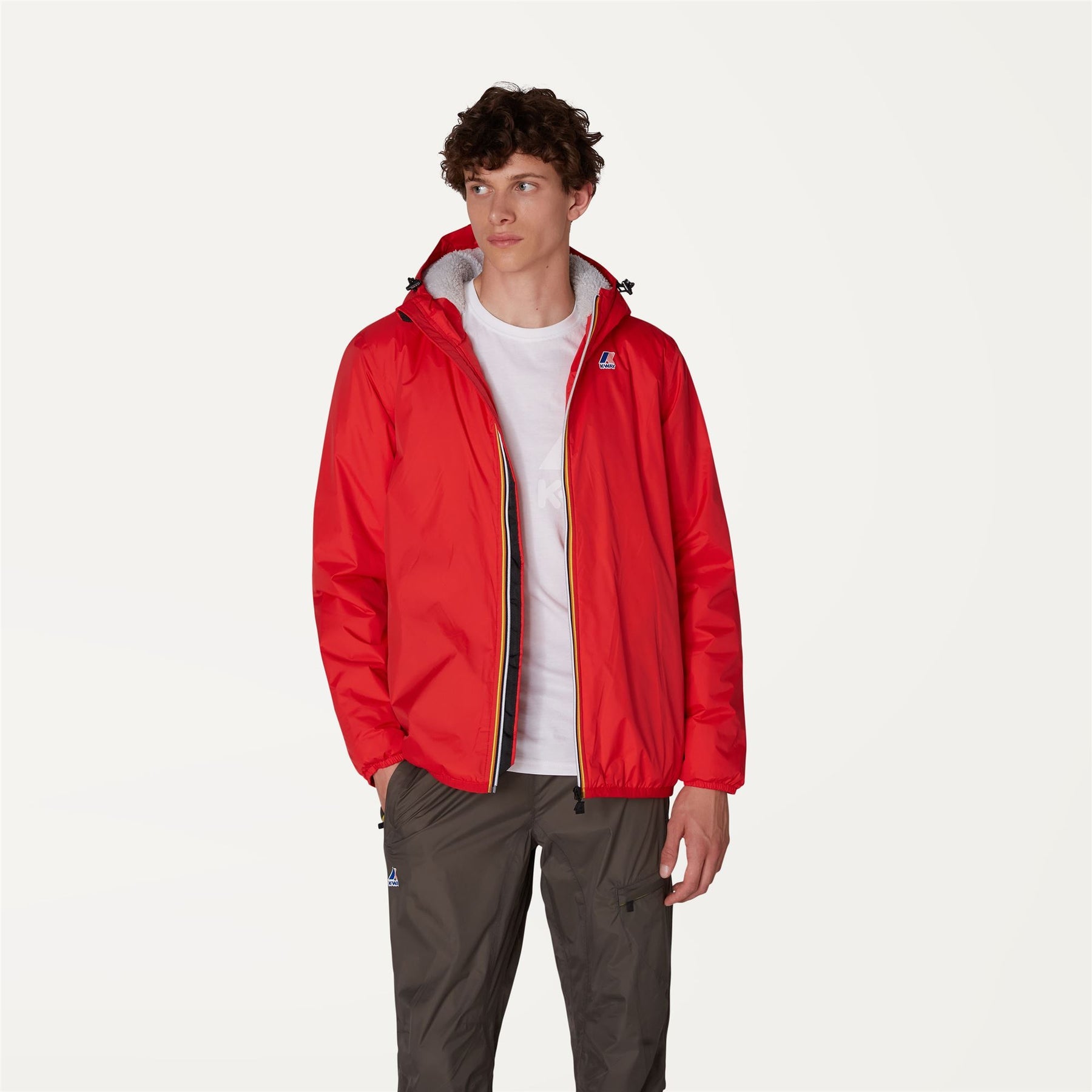 Claude Orsetto - Unisex Lined Full Zip Rain Jacket in RedClaude Orsetto - Unisex Lined Full Zip Rain Jacket in RedClaude Orsetto - Unisex Lined Full Zip Rain Jacket in Red