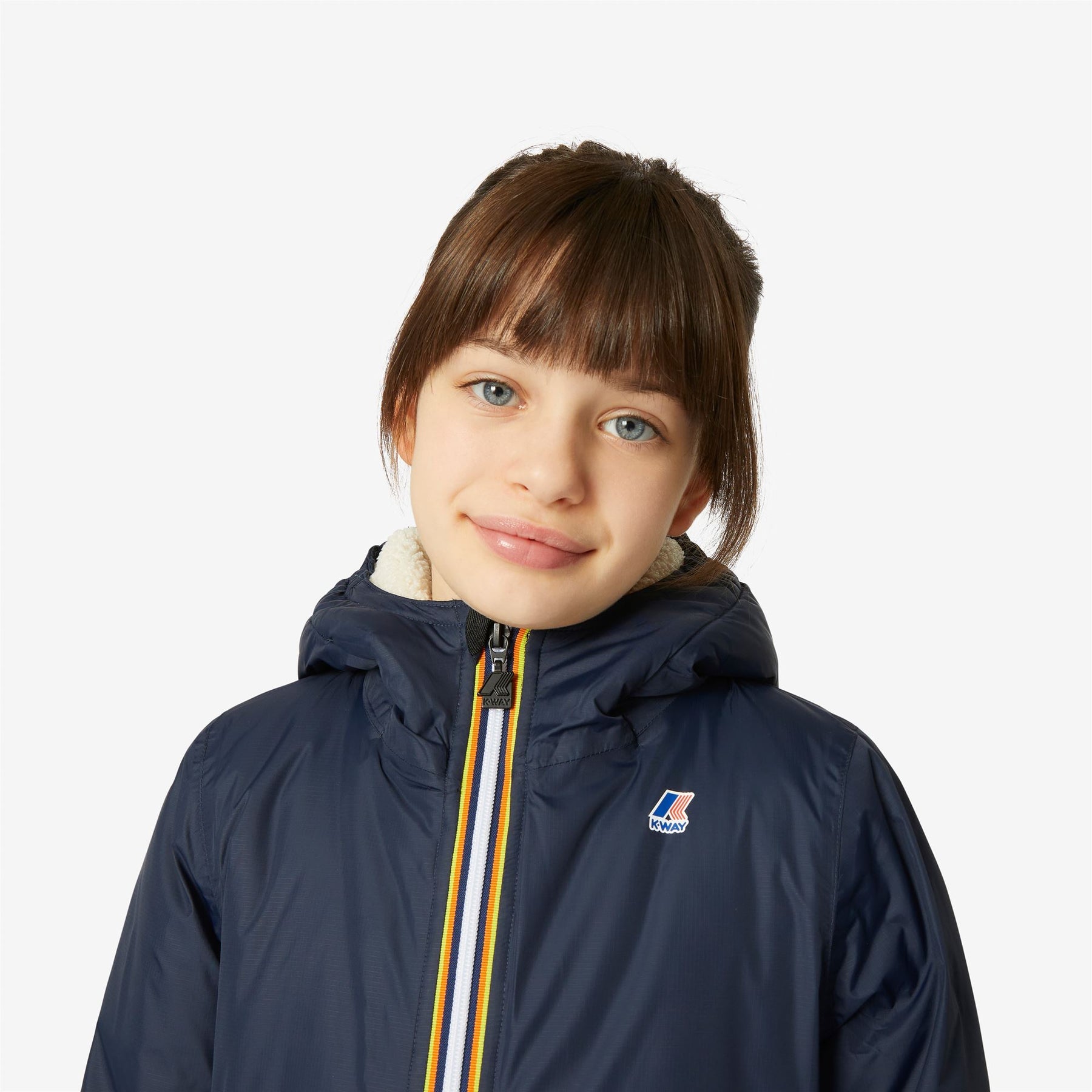 Eiffel Orsetto - Kids Lined Jackets in Ecru - Blue Depth
