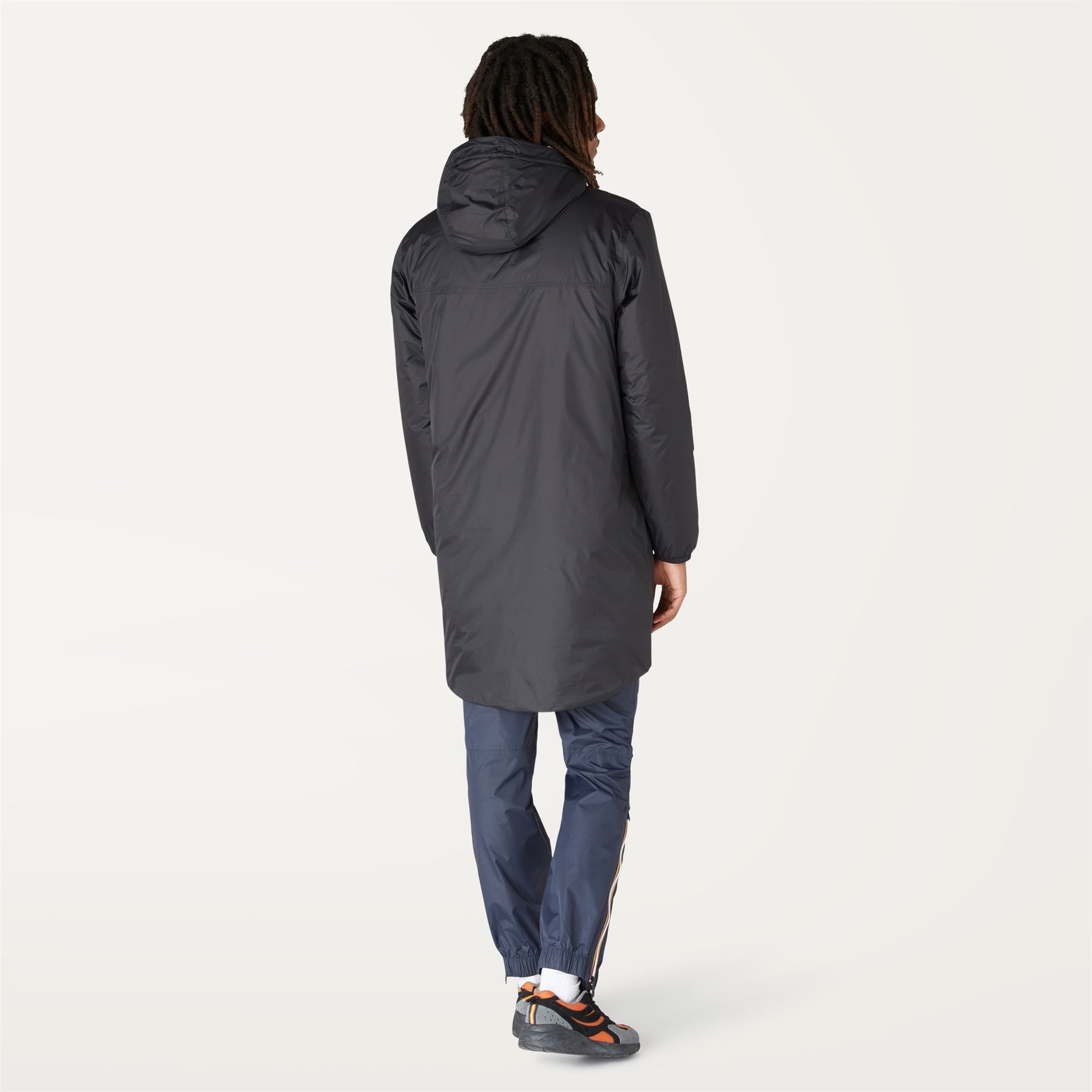 Eiffel Orsetto - Unisex Packable Lined Long Rain Jacket in Black Pure