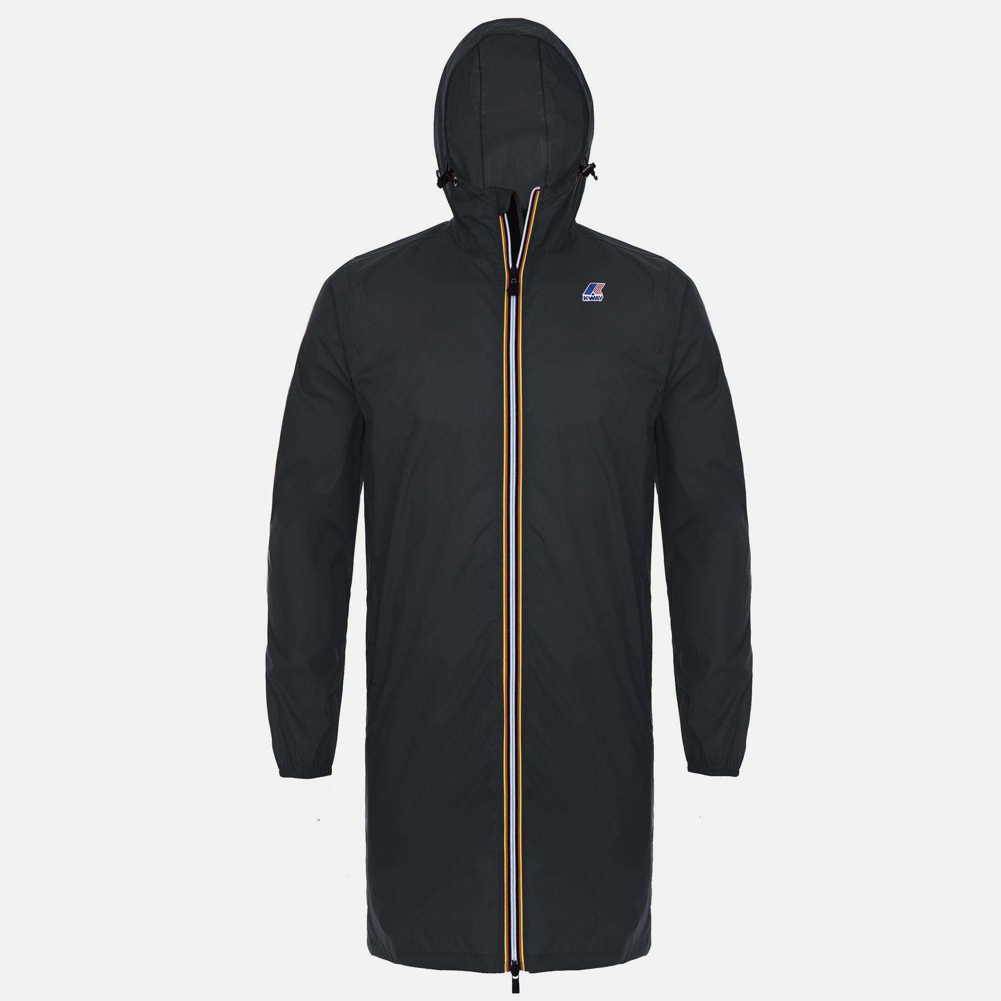 Eiffel - Unisex Waterproof Packable Long Rain Jacket in Black