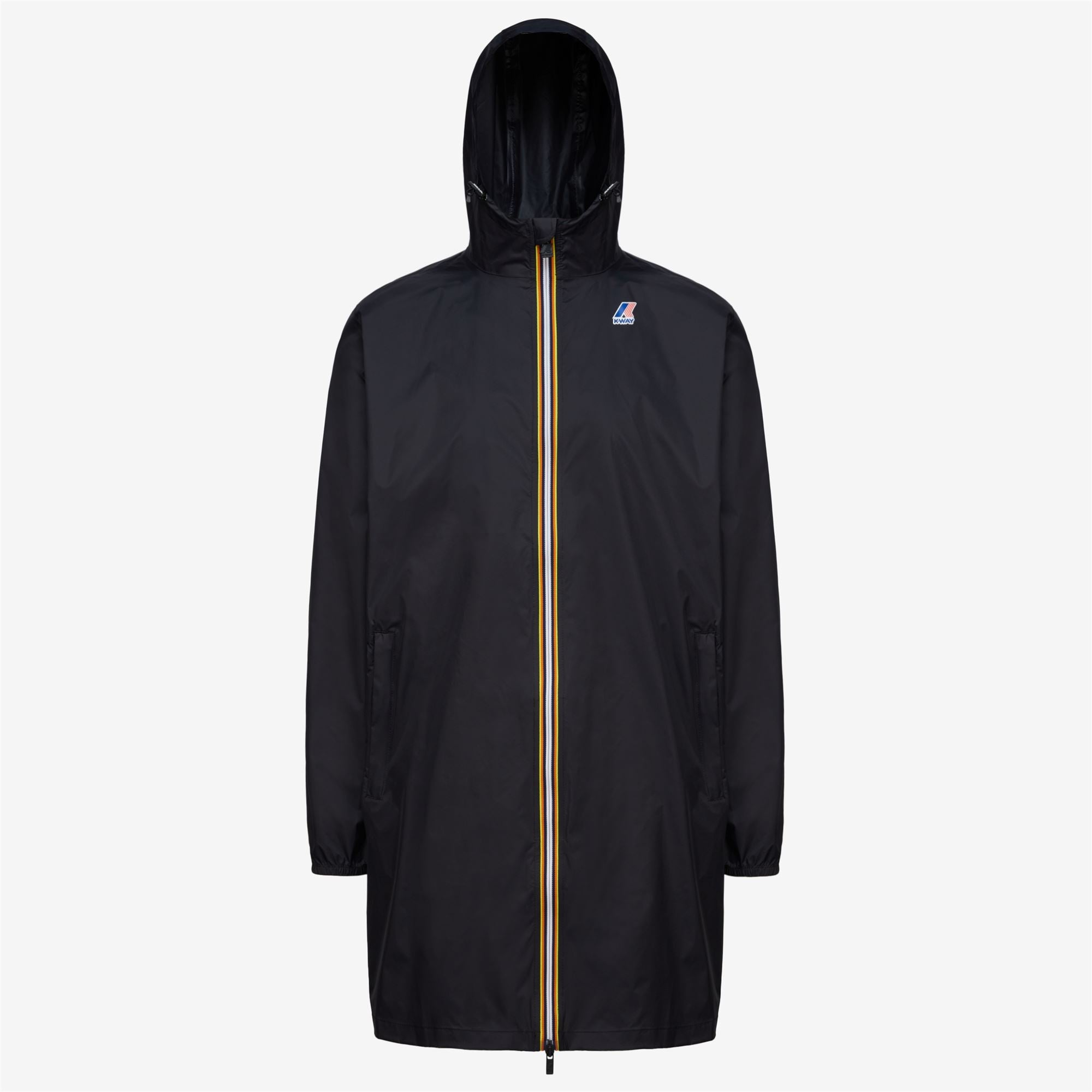 Eiffel - Unisex Waterproof Packable Long Rain Jacket in Black Pure