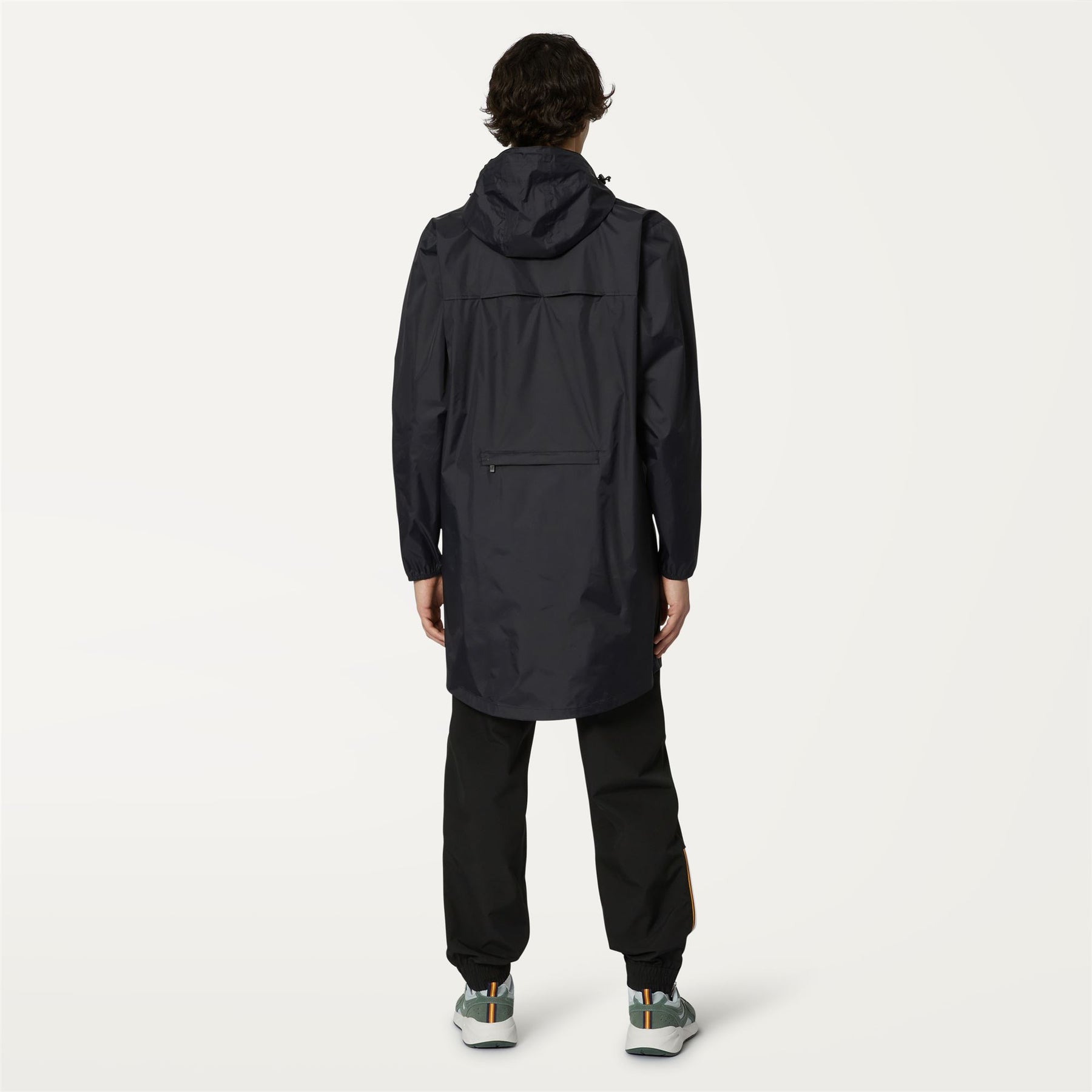 Eiffel - Unisex Waterproof Packable Long Rain Jacket in Black Pure