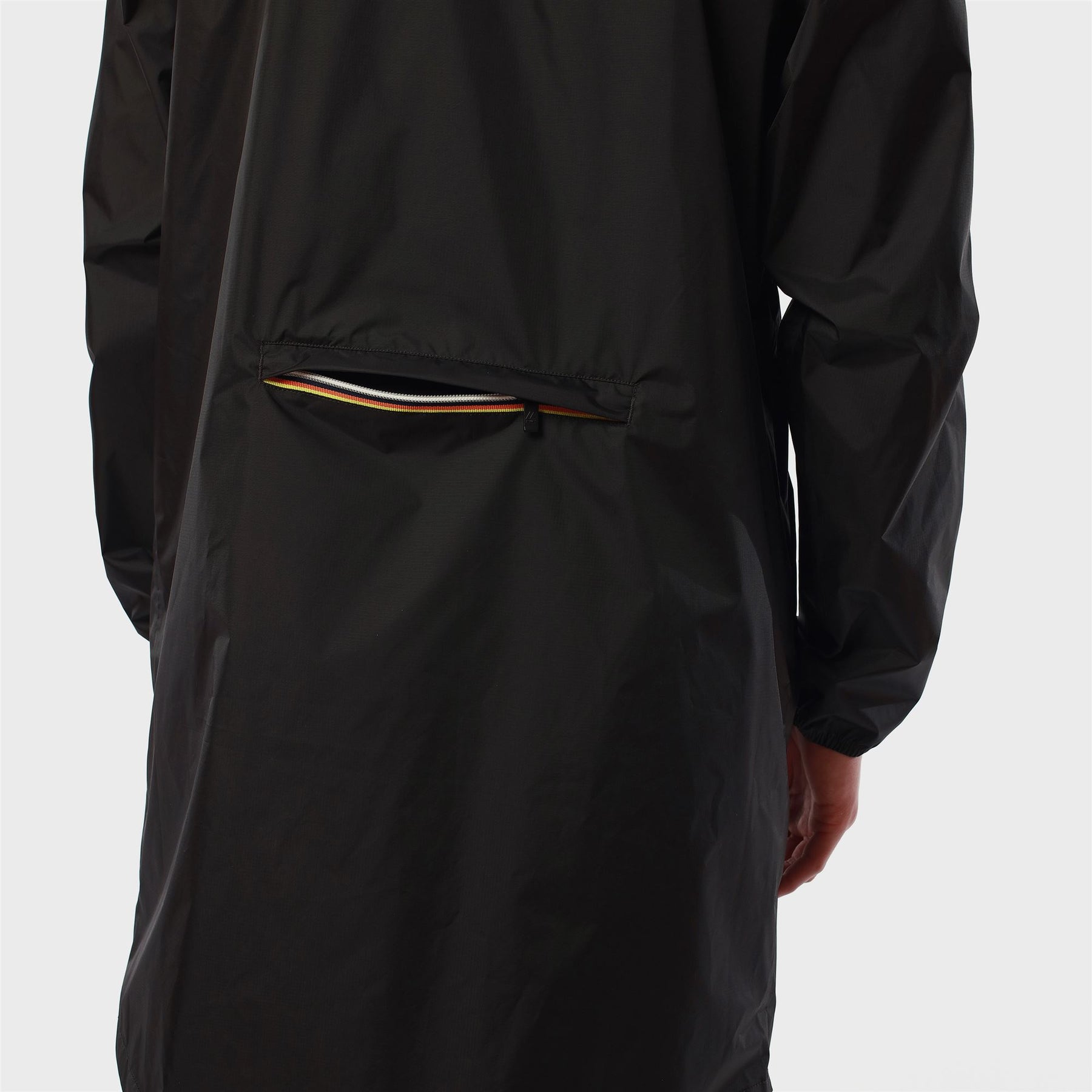 Eiffel - Unisex Waterproof Packable Long Rain Jacket in Black