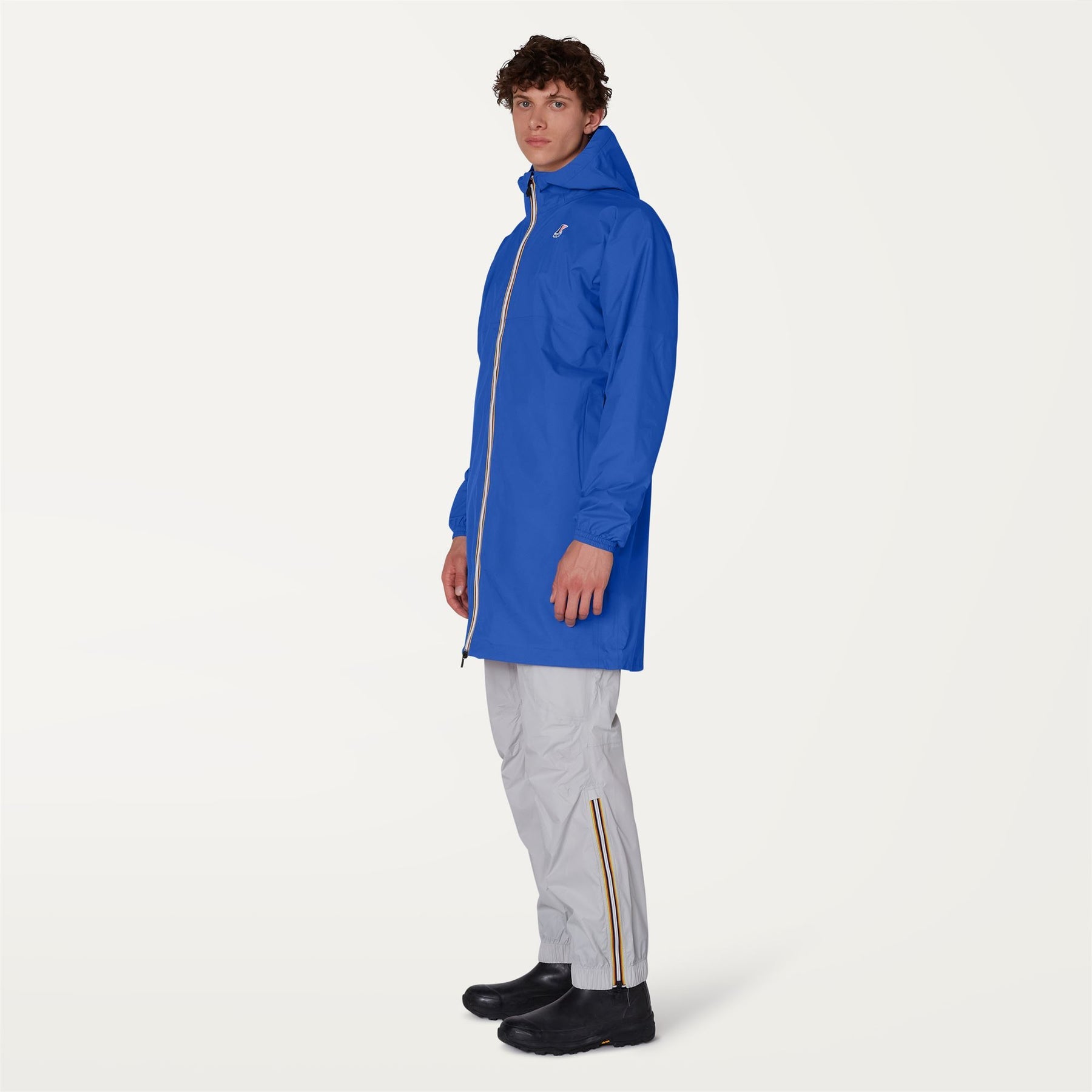 Eiffel - Unisex Waterproof Packable Long Rain Jacket in Blue Royal Marine