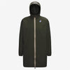 Eiffel - Unisex Waterproof Packable Long Rain Jacket in Green Blackish