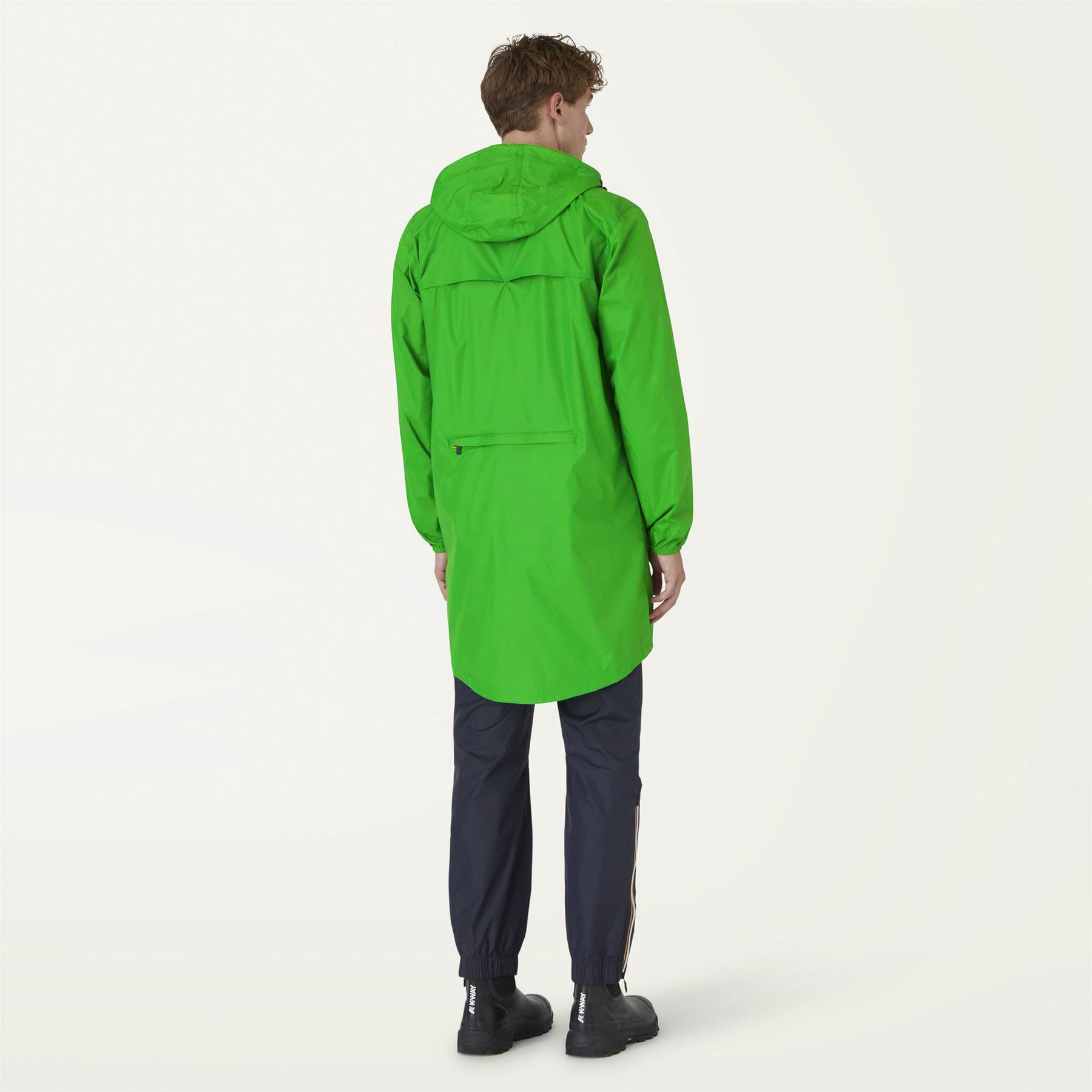 Eiffel - Unisex Waterproof Packable Long Rain Jacket in Green Fluo