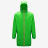 Eiffel - Unisex Waterproof Packable Long Rain Jacket in Green Fluo