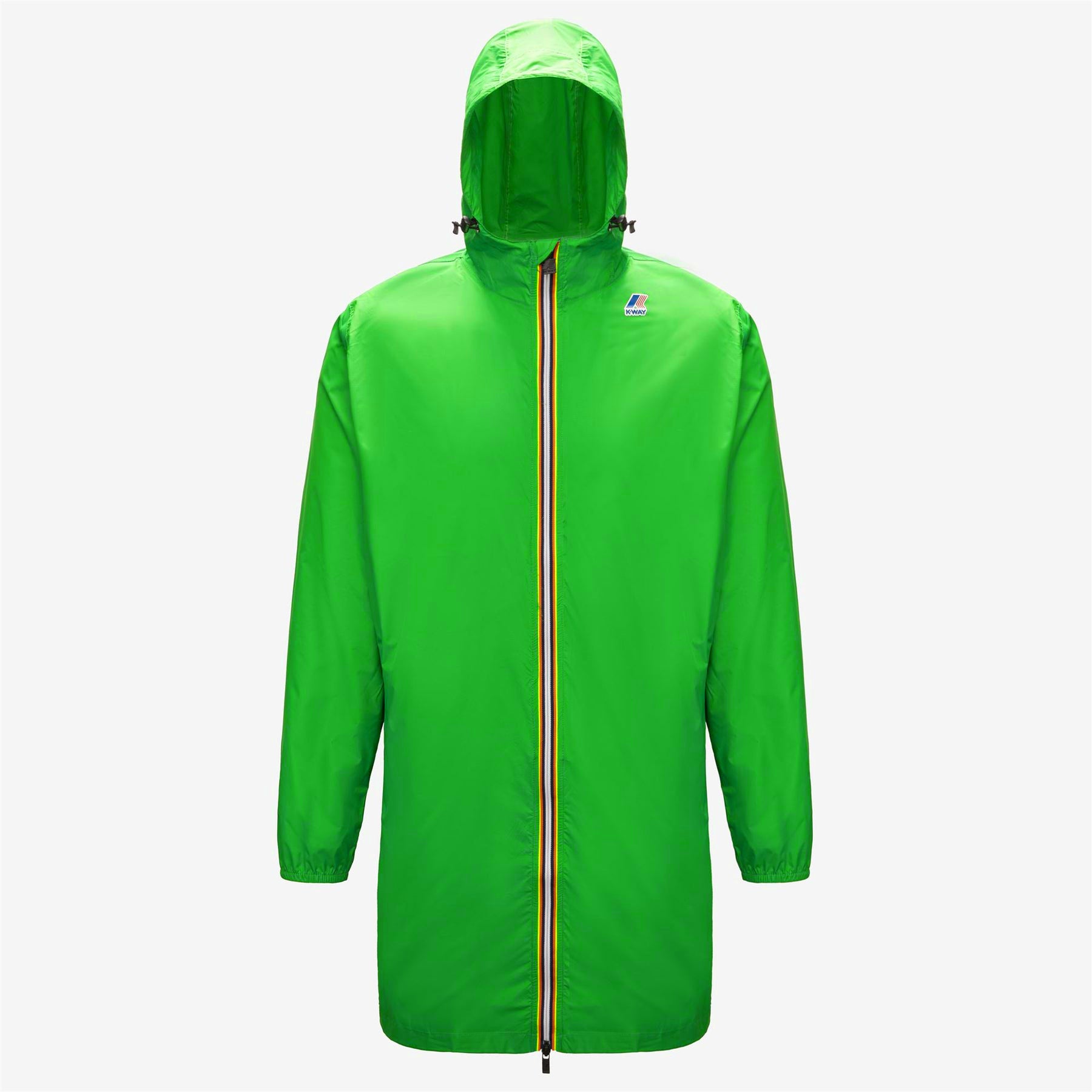 K Way Eiffel Green Fluo Unisex Waterproof Packable Long Rain Jacket k-way-eiffel-green-fluo-unisex-waterproof-packable-long-rain-jacket