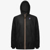 Claude - Unisex Packable Full Zip Waterproof  Rain Jacket in Black