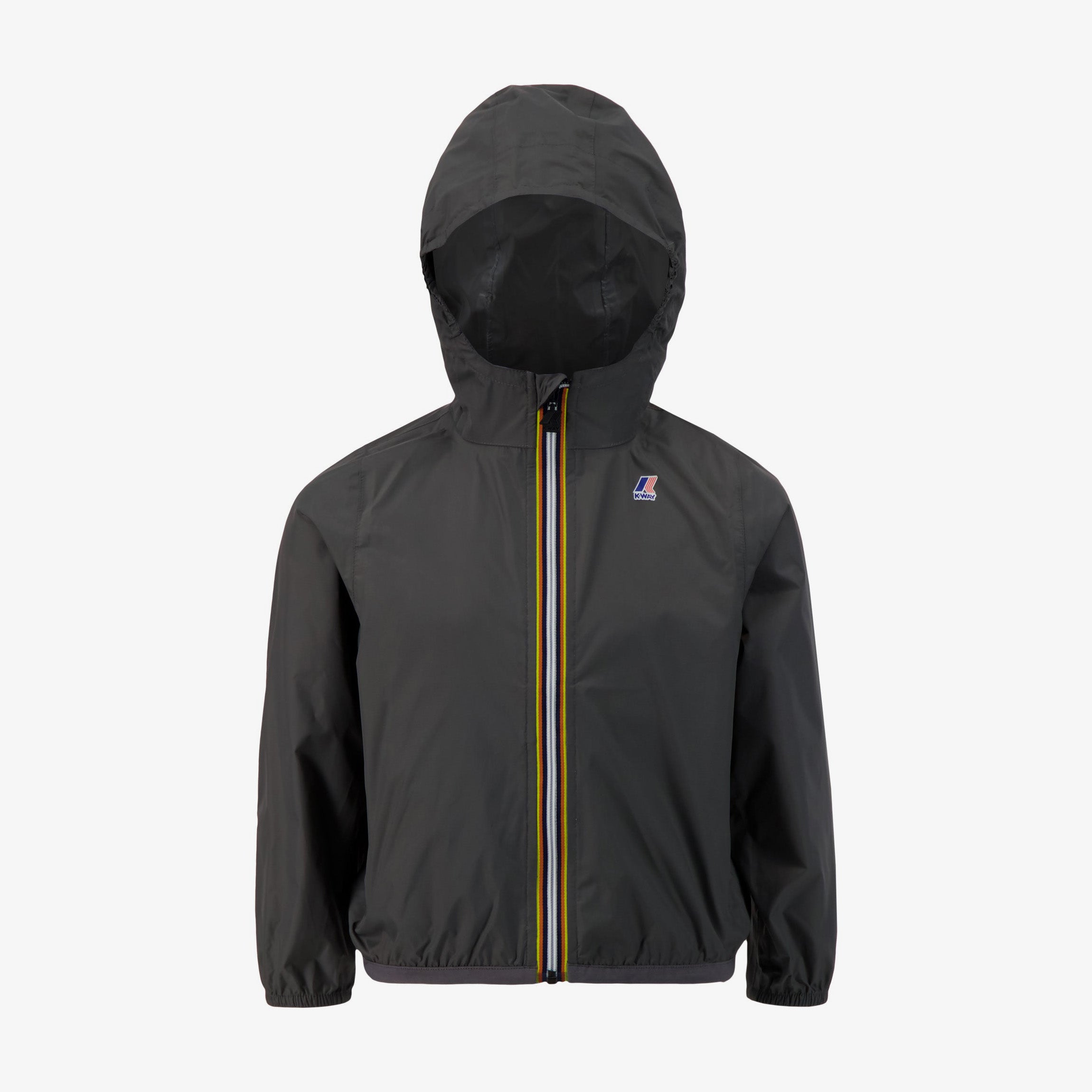 Claude - Kids Packable Full Zip Rain Jacket in Grey Smoked