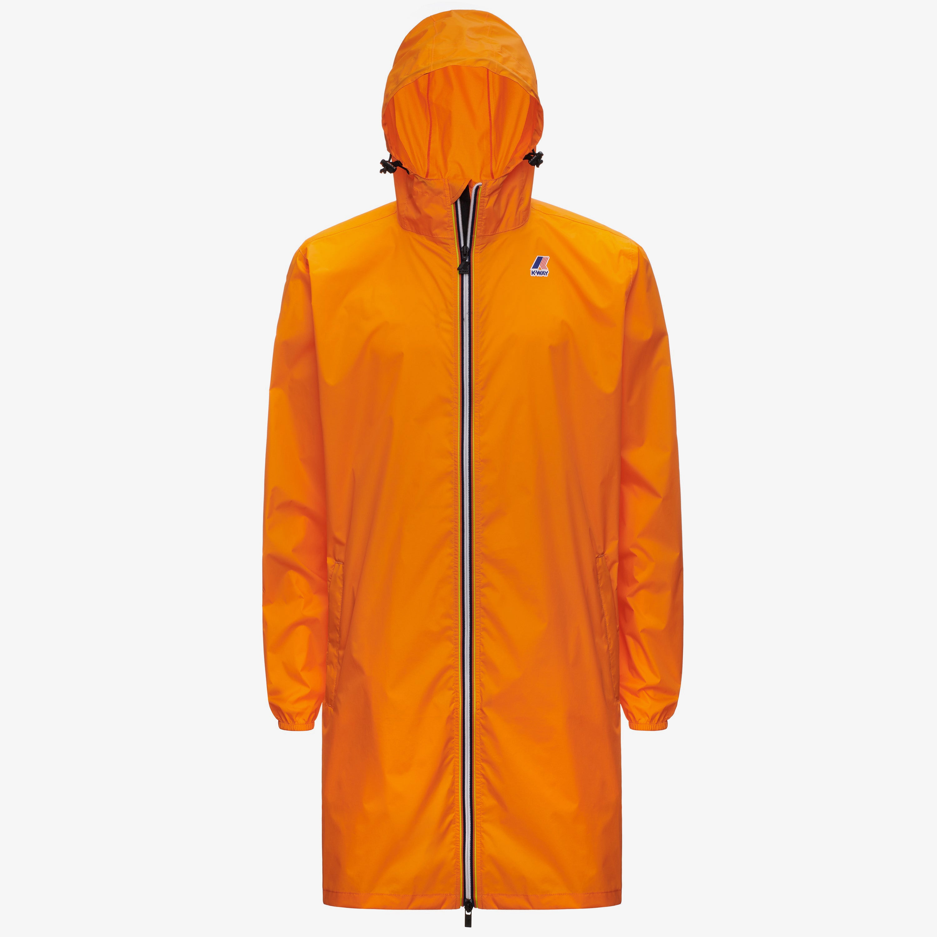 Eiffel - Unisex Waterproof Packable Long Rain Jacket in Orange