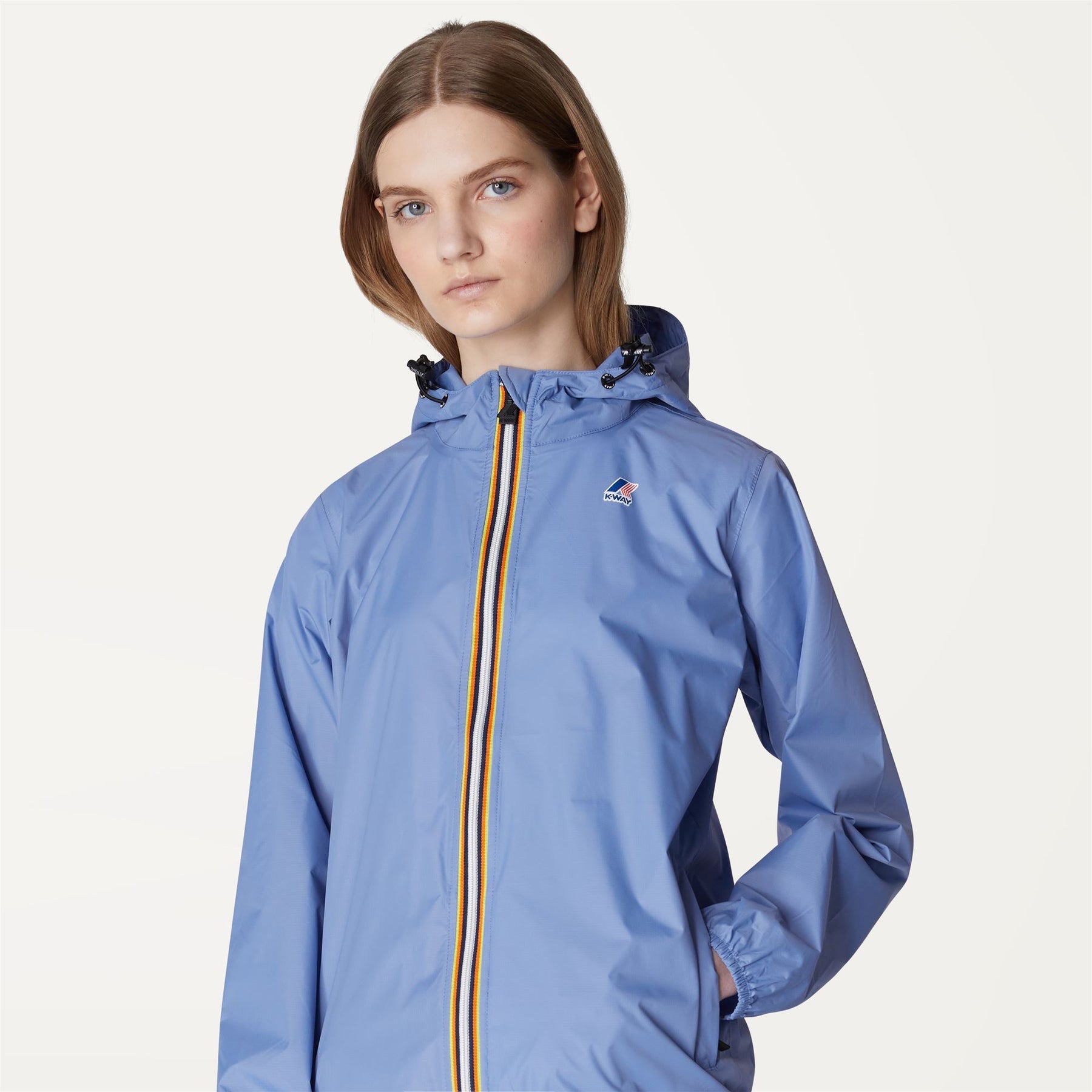 Claude - Unisex Packable Full Zip Waterproof  Rain Jacket in Azure Dark