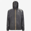 Claude - Unisex Packable Full Zip Waterproof  Rain Jacket in Grey Smoked