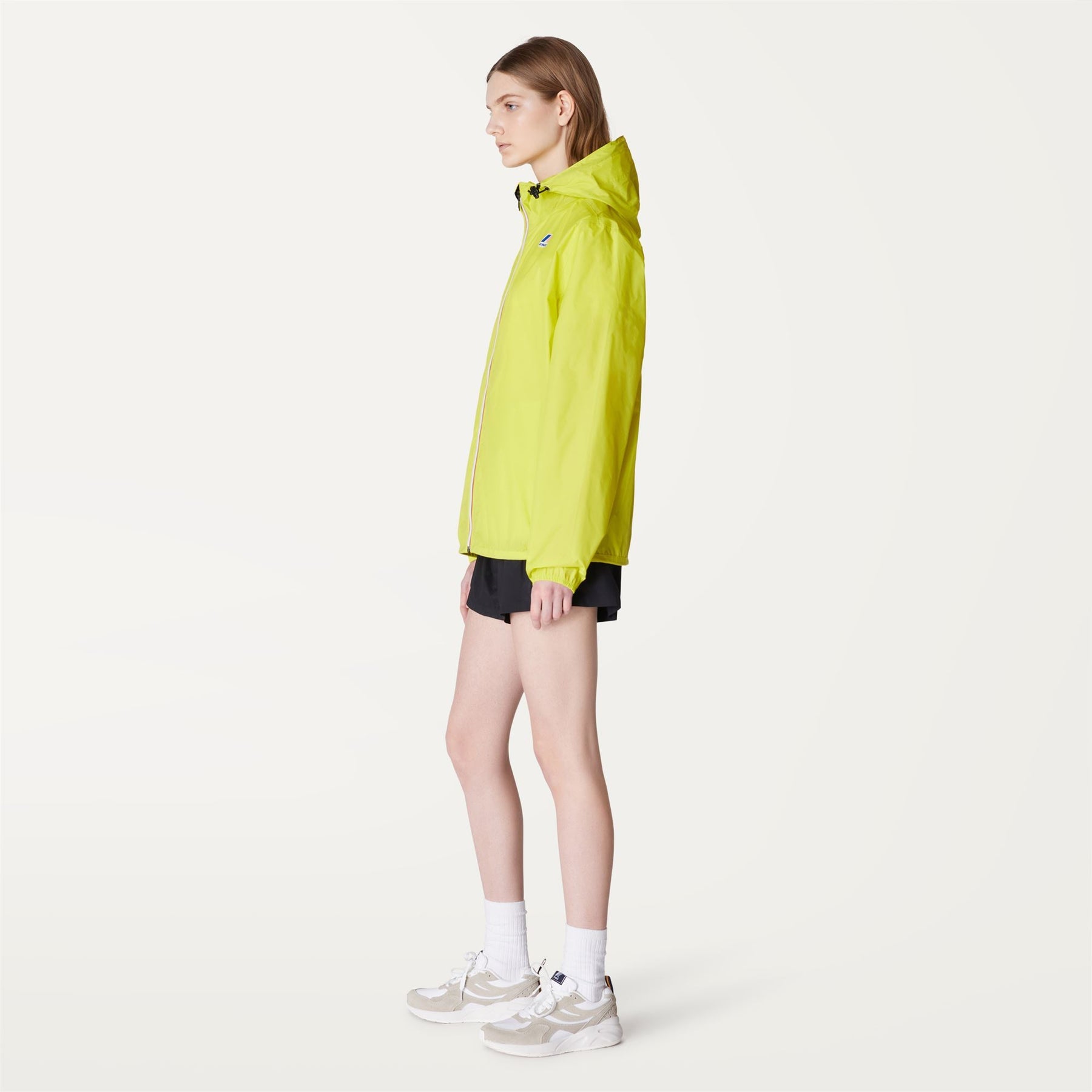 Claude - Unisex Packable Full Zip Waterproof  Rain Jacket in Green Lime