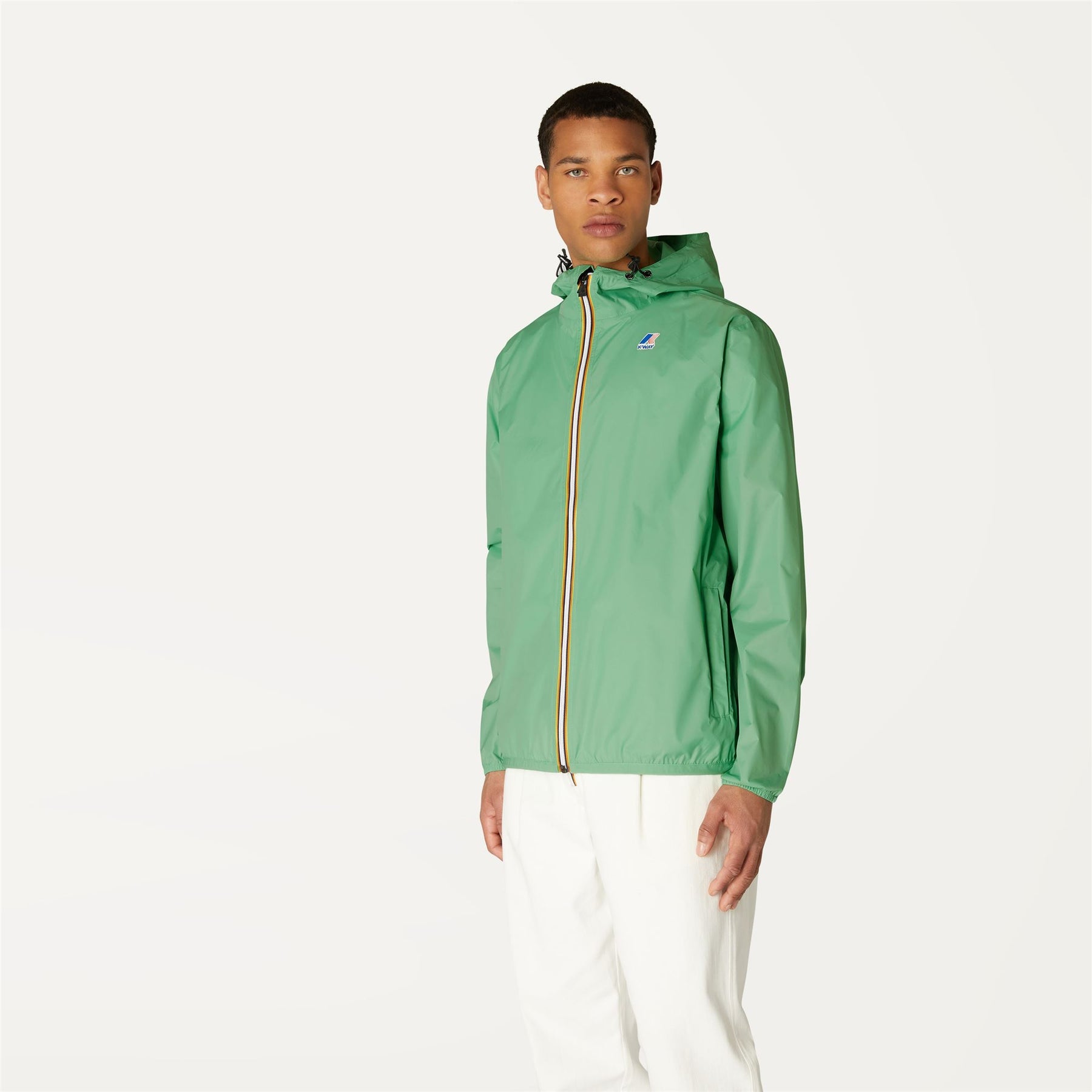 Claude - Unisex Packable Full Zip Waterproof  Rain Jacket in Green Zeph