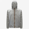 Claude - Unisex Packable Full Zip Waterproof  Rain Jacket in Light Grey