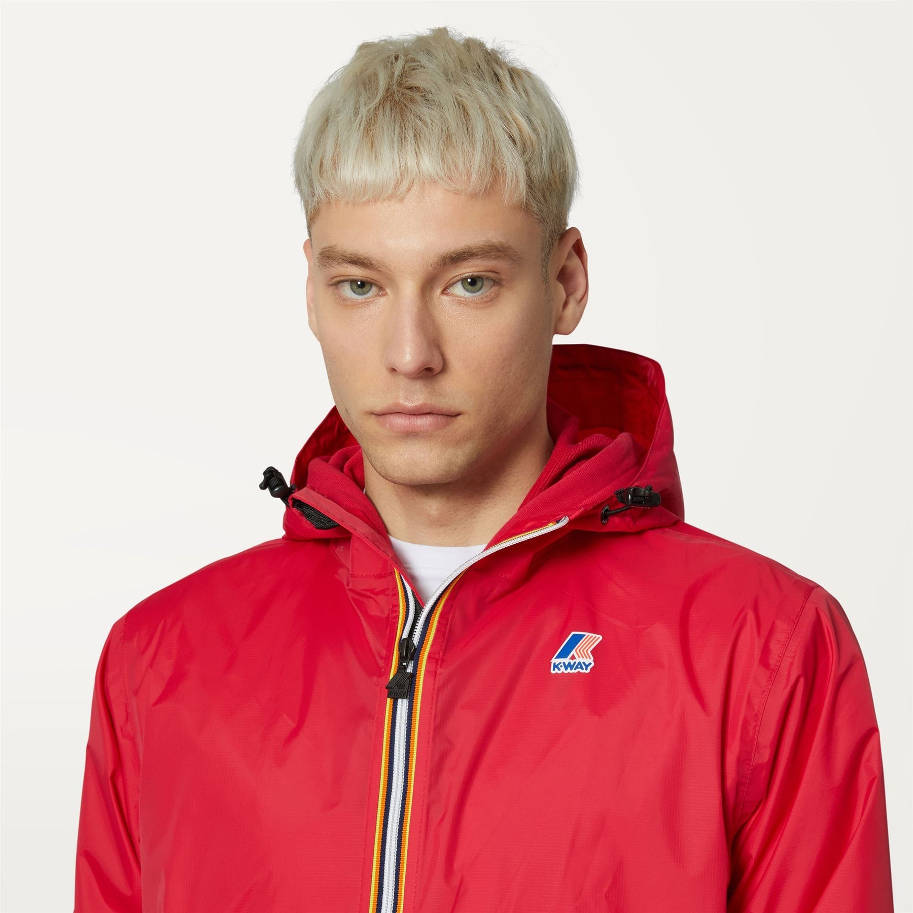 Claude - Unisex Packable Full Zip Waterproof Rain Jacket in Red Berry