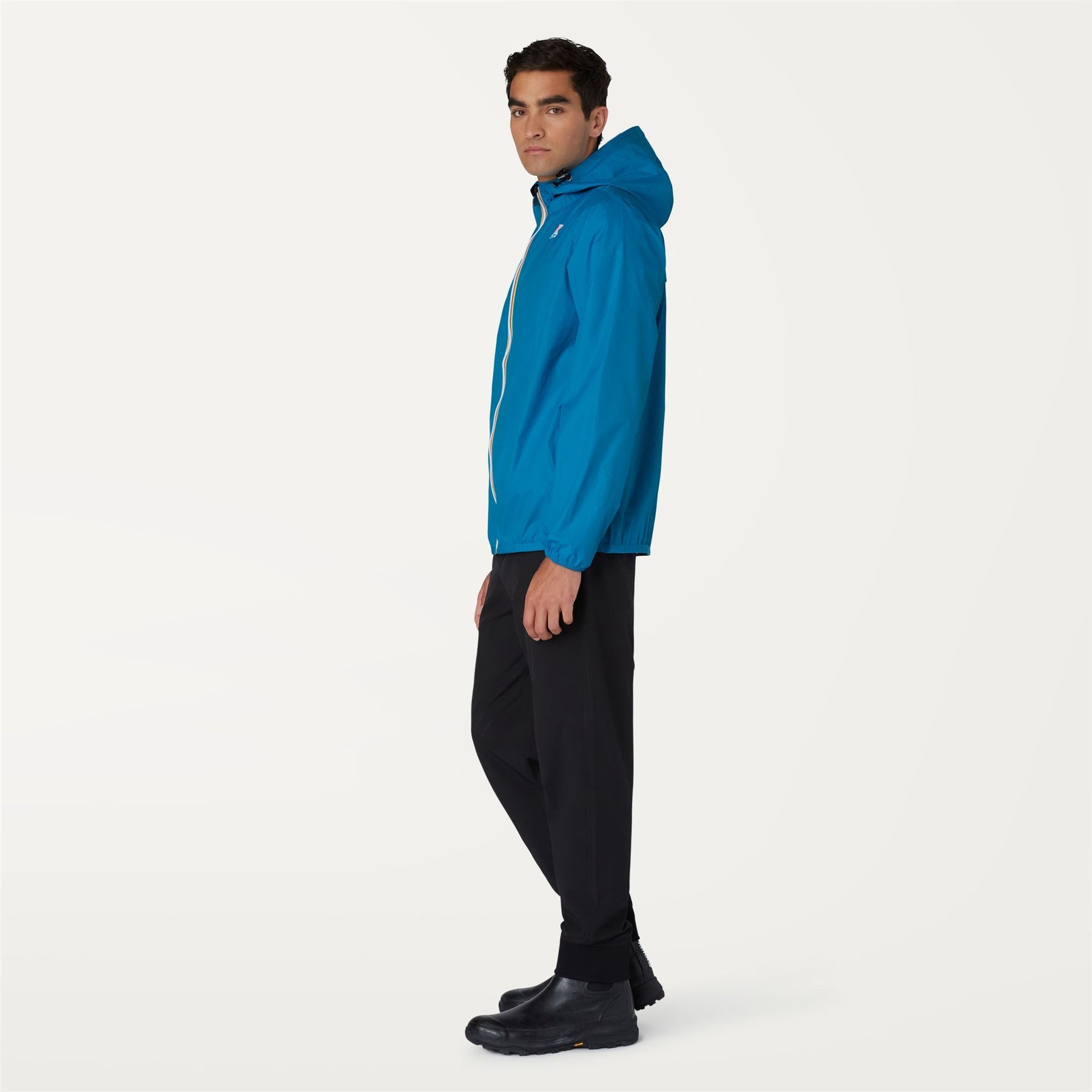 Claude - Unisex Packable Full Zip Waterproof  Rain Jacket in Turquoise Dk