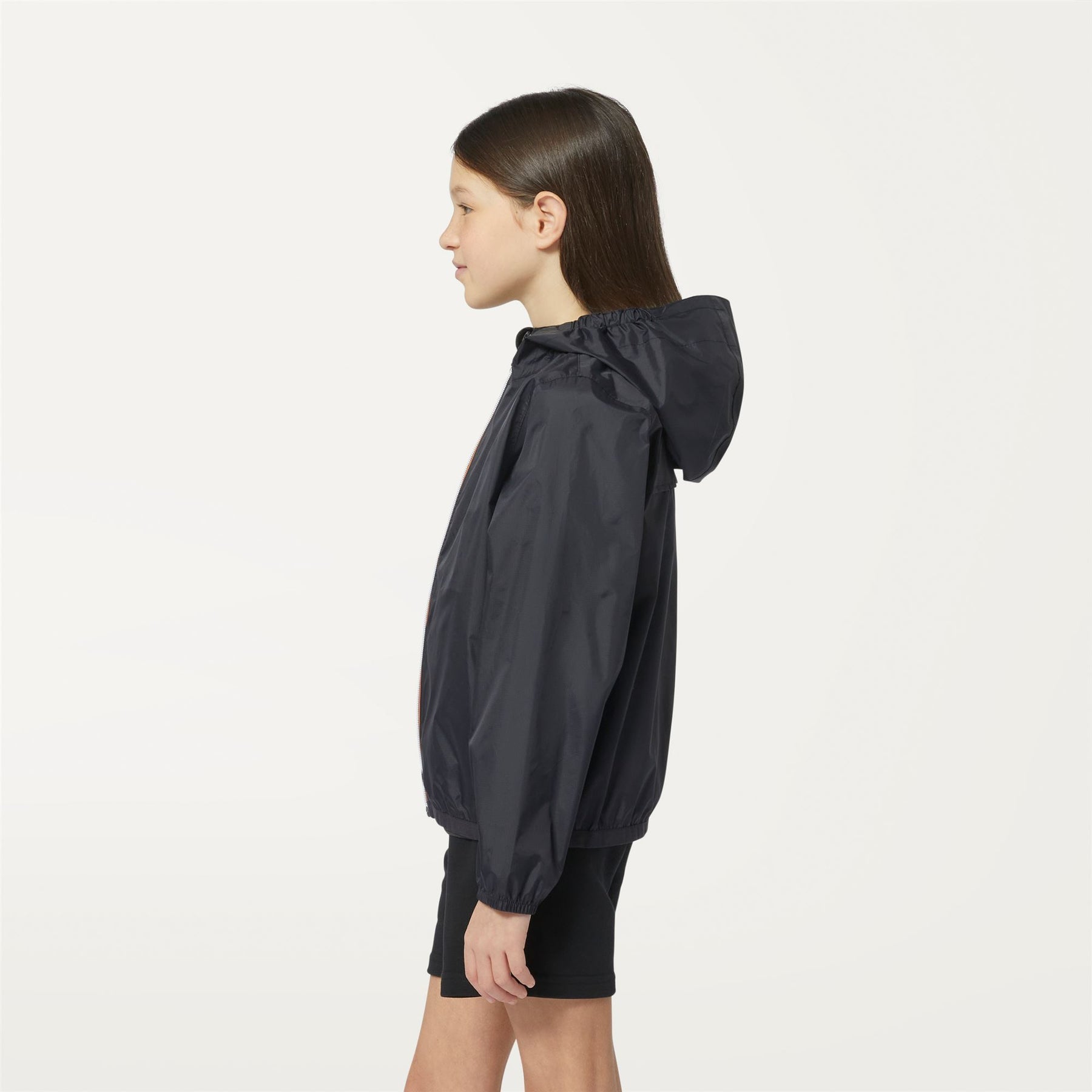 Claude - Kids Packable Full Zip Waterproof Rain Jacket in Black Pure