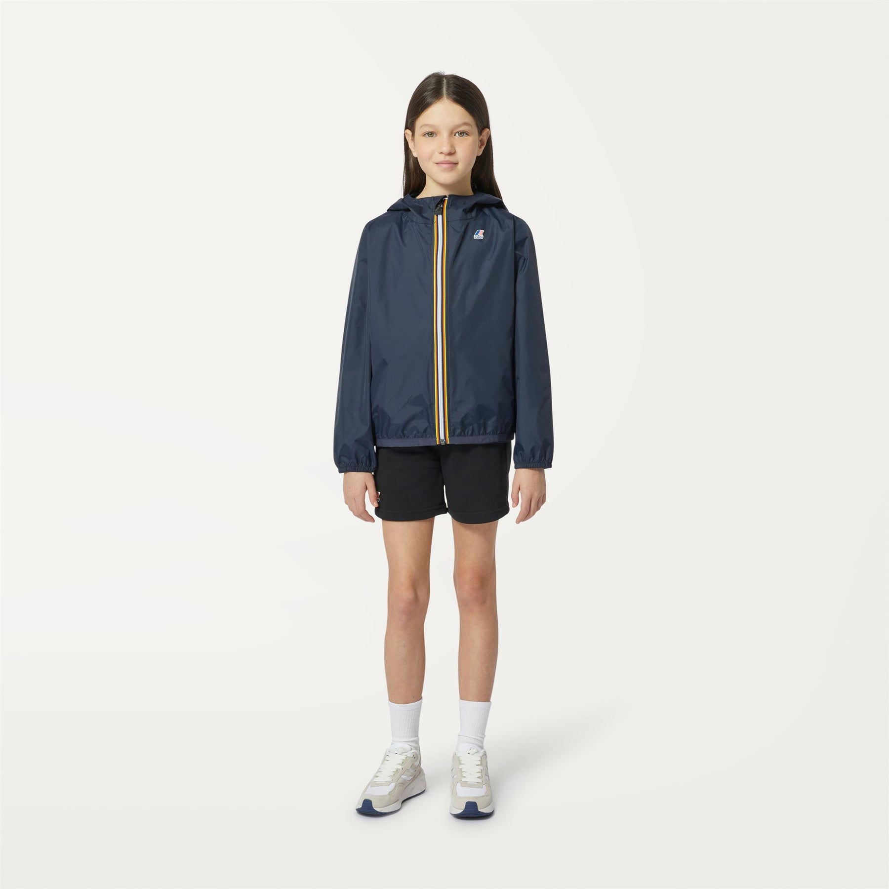 Claude - Kids Packable Full Zip Rain Jacket in Blue Depht