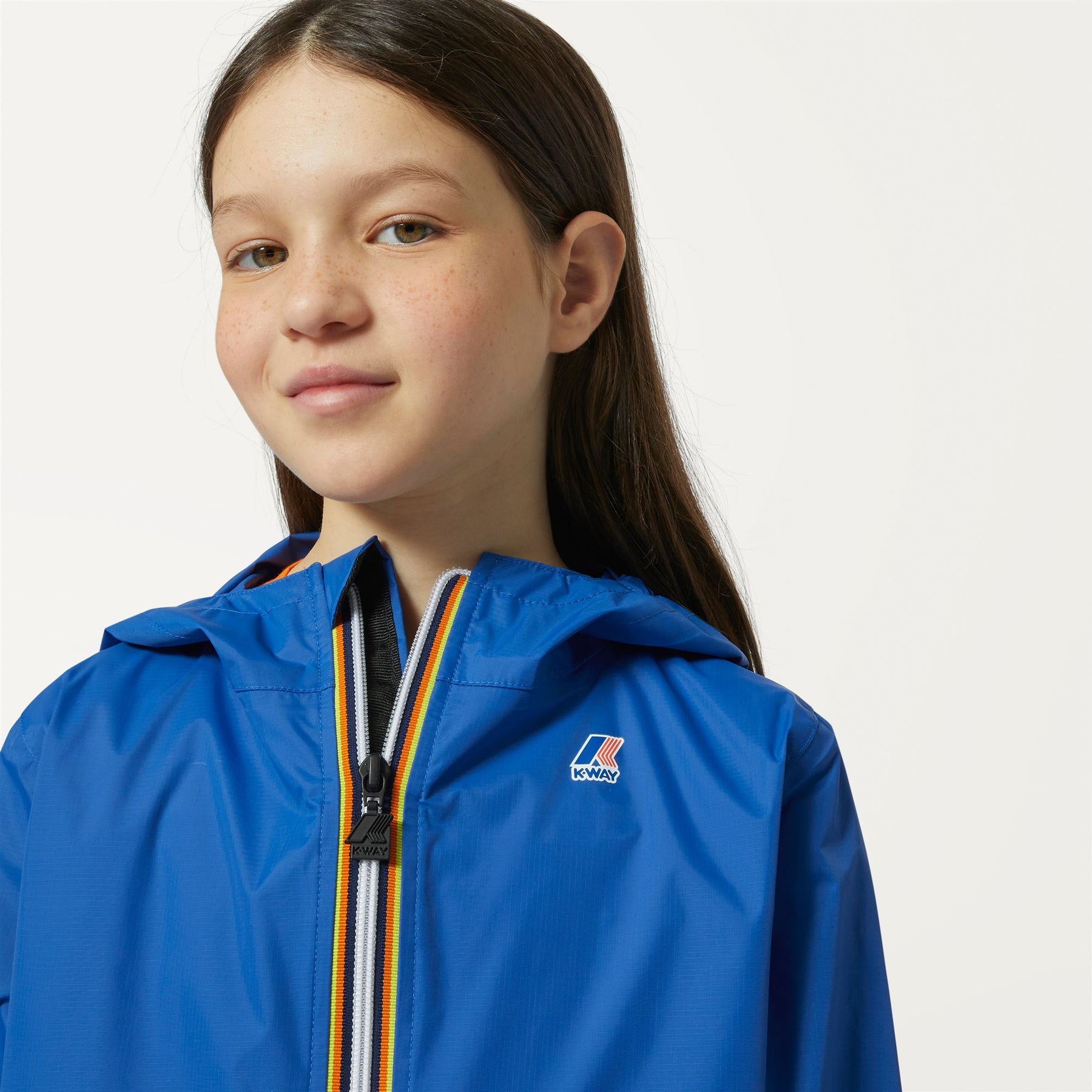 Claude - Kids Packable Full Zip Waterproof Rain Jacket in Blue Royal Marine