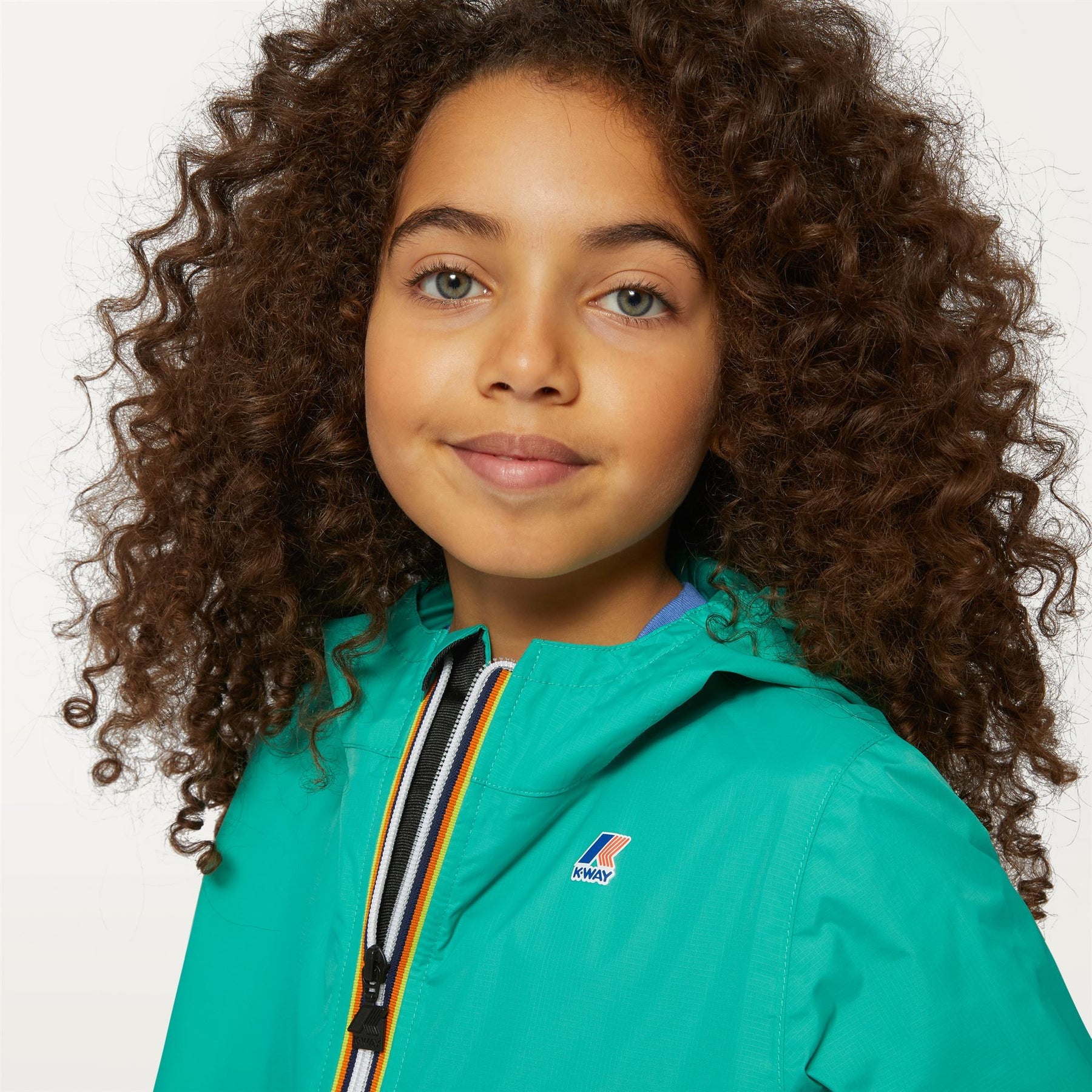 Claude - Kids Packable Full Zip Waterproof Rain Jacket in Green Marine