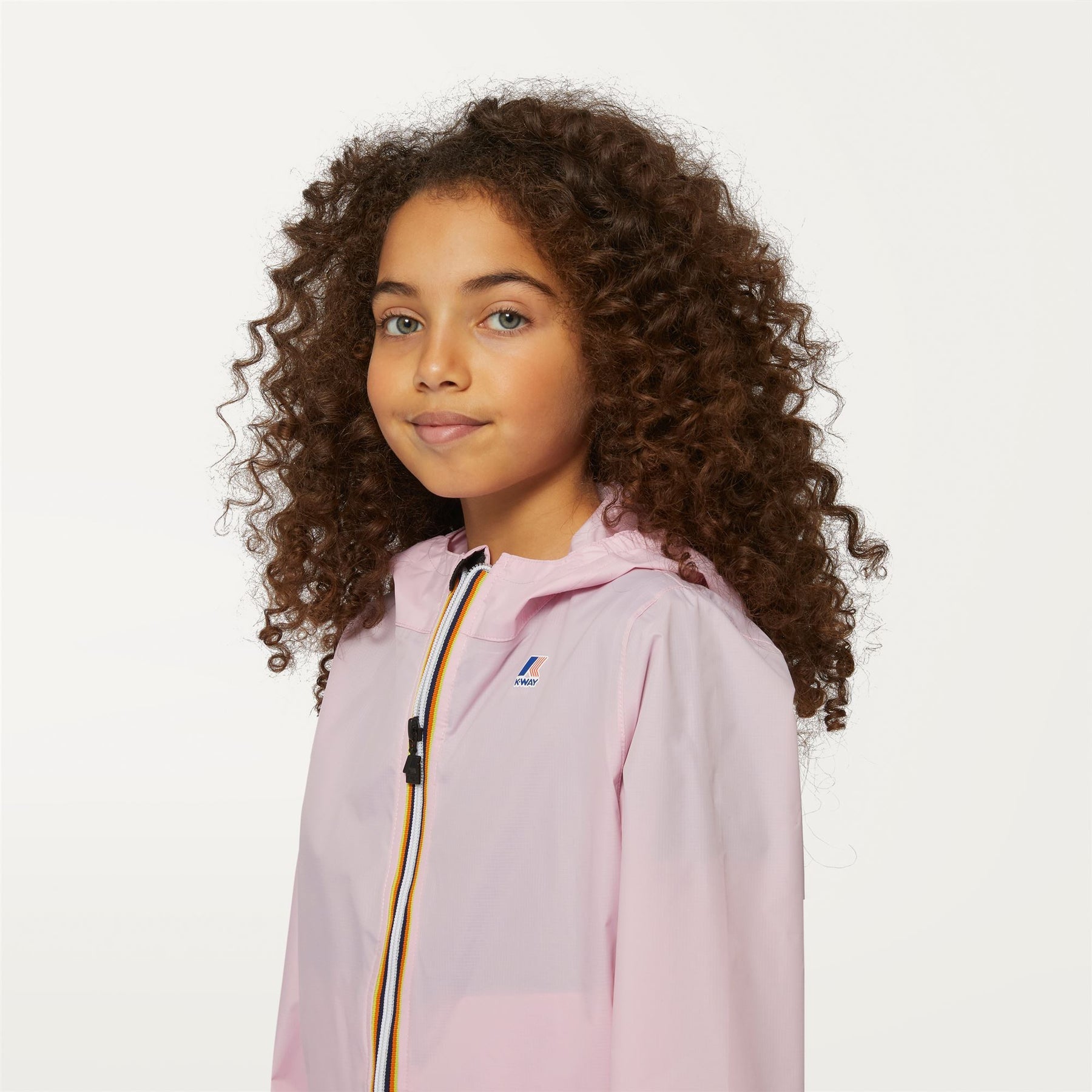 Claude - Kids Packable Full Zip Rain Jacket in Pink