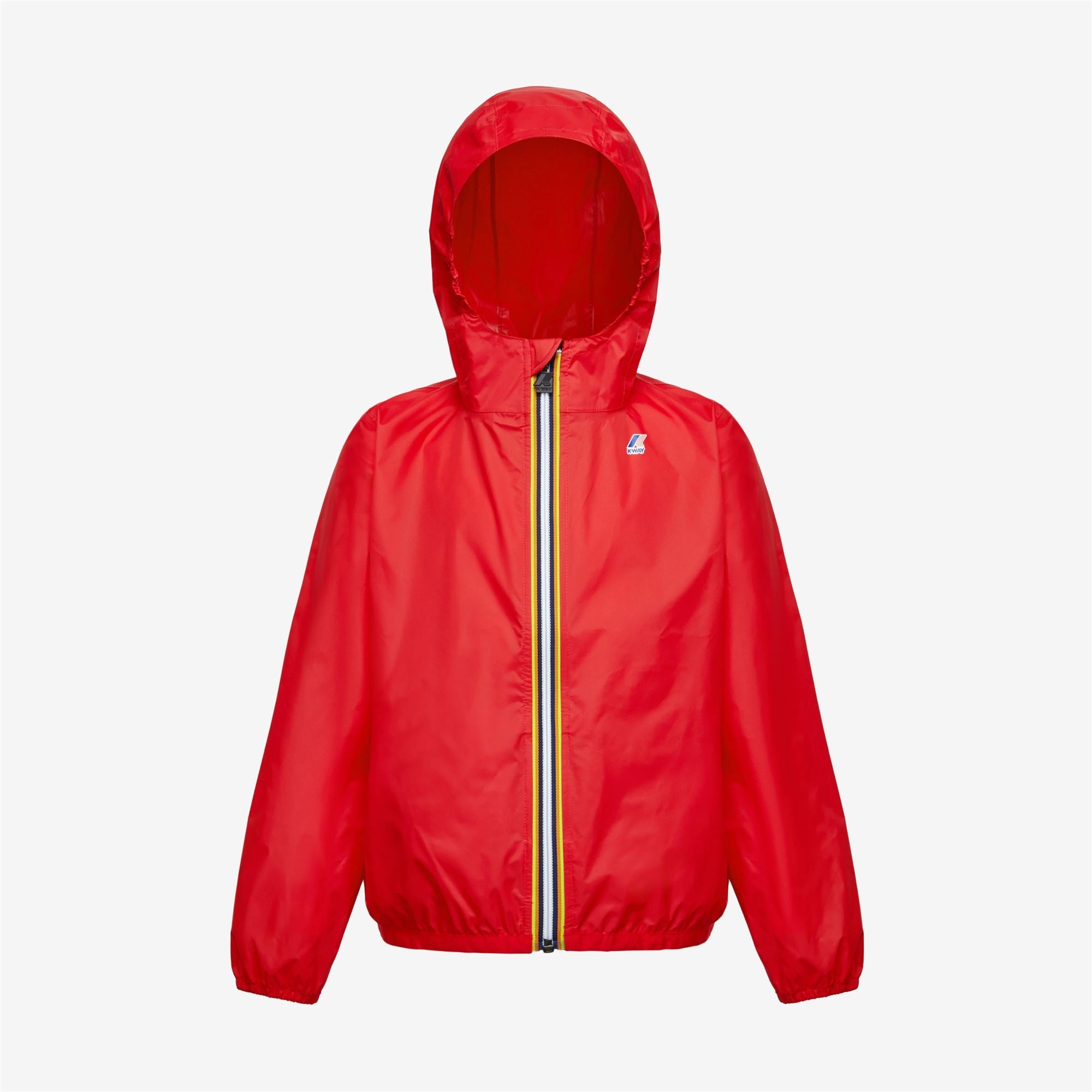 Claude - Kids Packable Full Zip Rain Jacket in Red