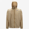 Claude - Unisex Packable Full Zip Waterproof  Rain Jacket in Beige Grey