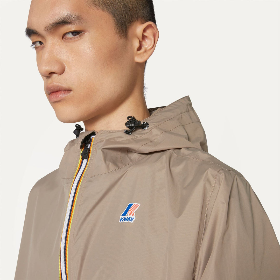 k-way-le-vrai-claude-beige-taupe-unisex-packable-full-zip-windbreaker