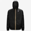 Claude - Unisex Packable Full Zip Waterproof  Rain Jacket in Black Pure