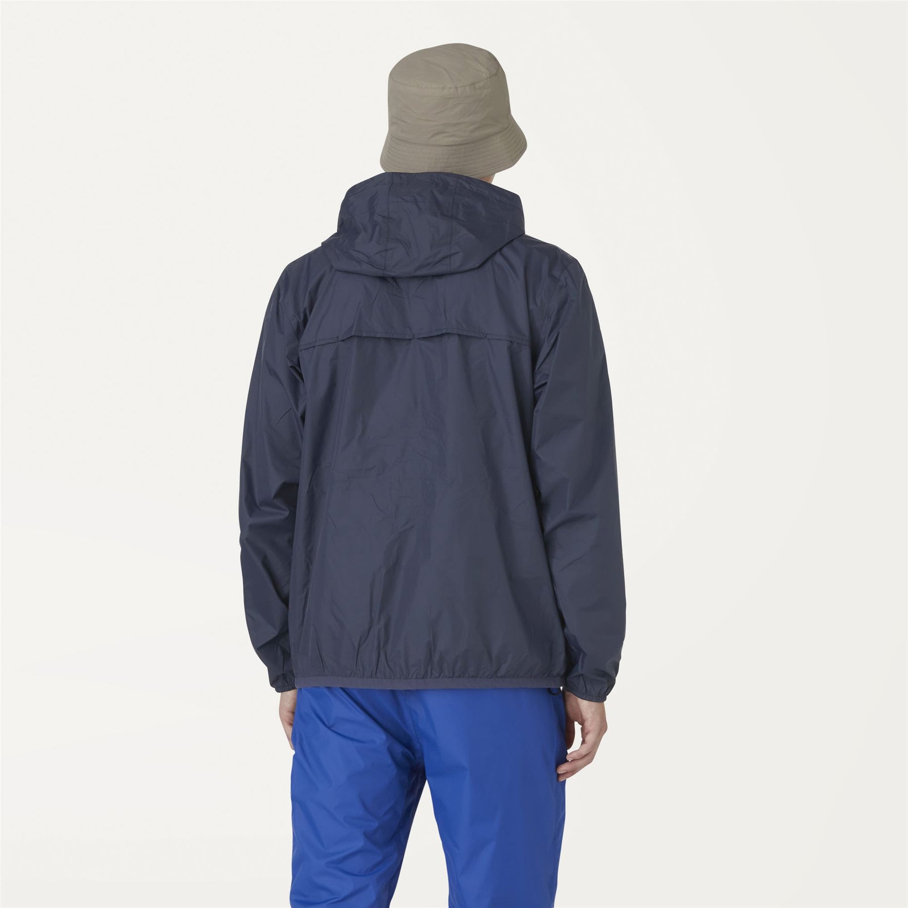 Claude - Unisex Packable Full Zip Waterproof  Rain Jacket in Blue Depht
