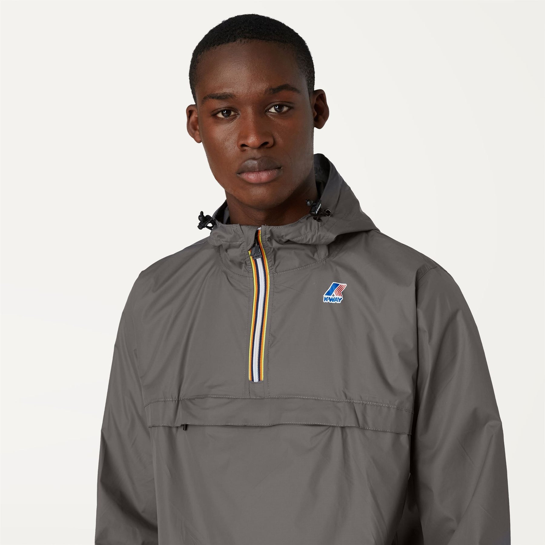 Leon - Packable Quarter Zip Rain Jacket in Grey Smoked